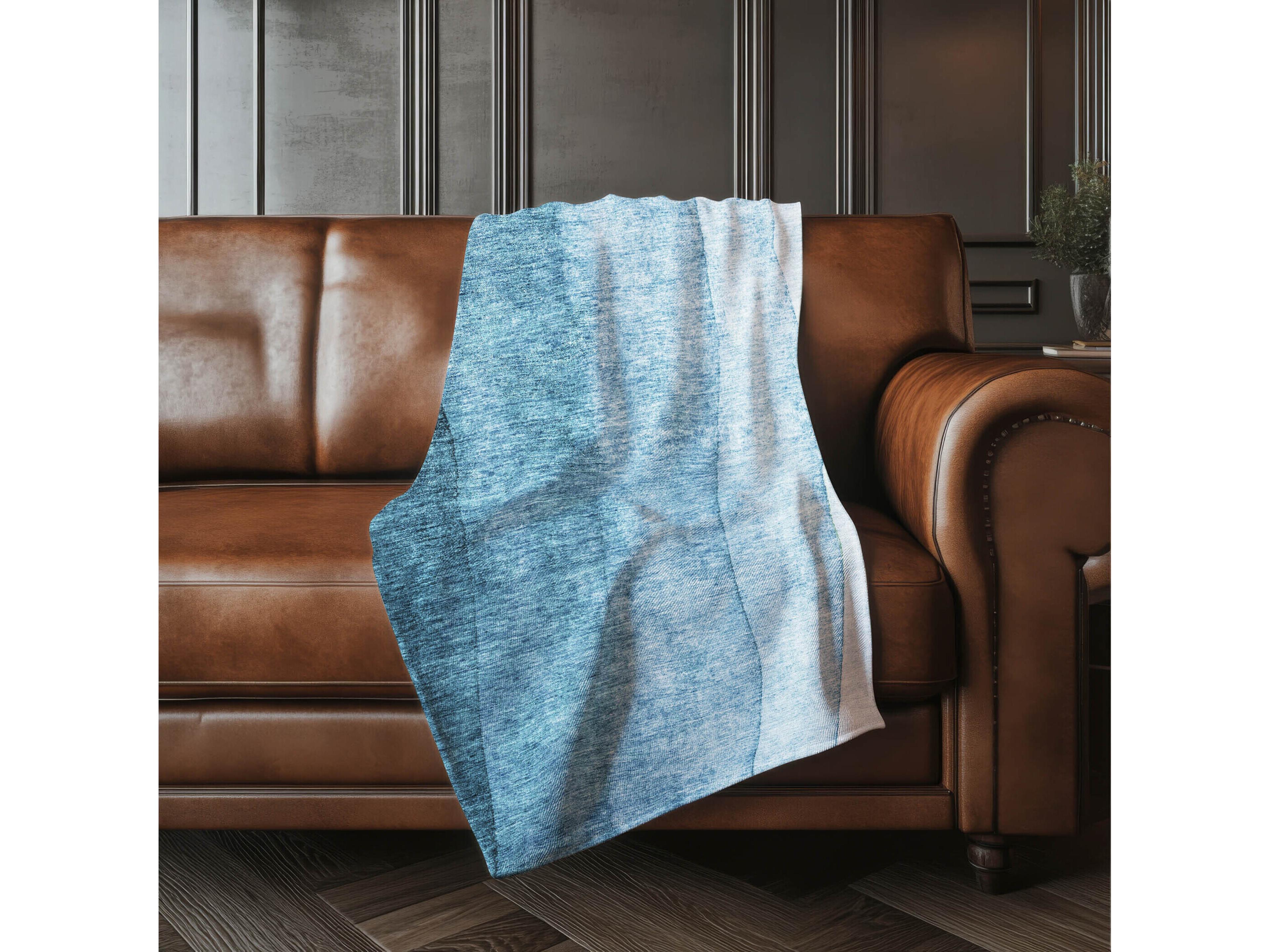 Dalyn Sherpa Blue Polyester Throw