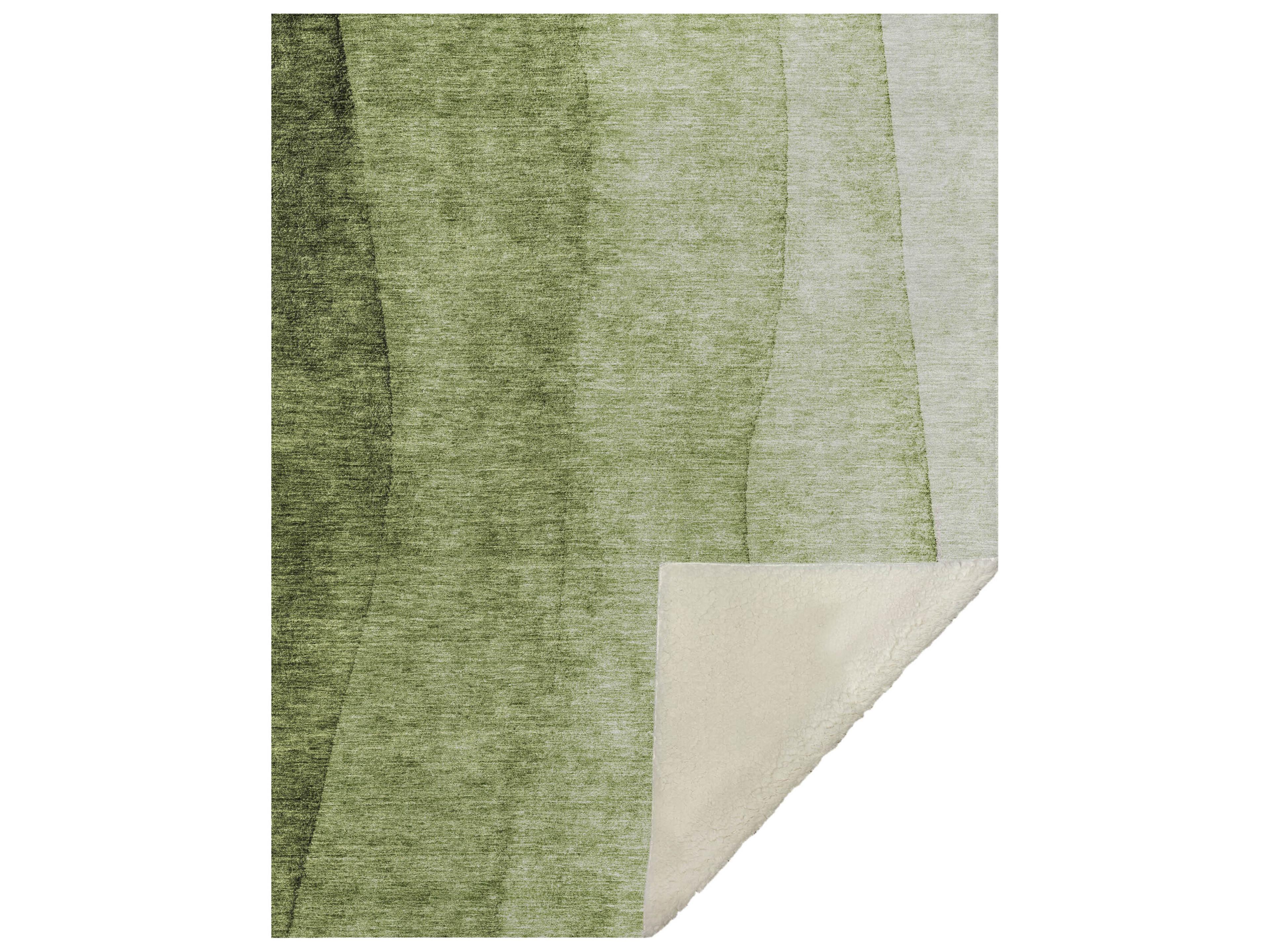 Dalyn Sherpa Green Polyester Throw