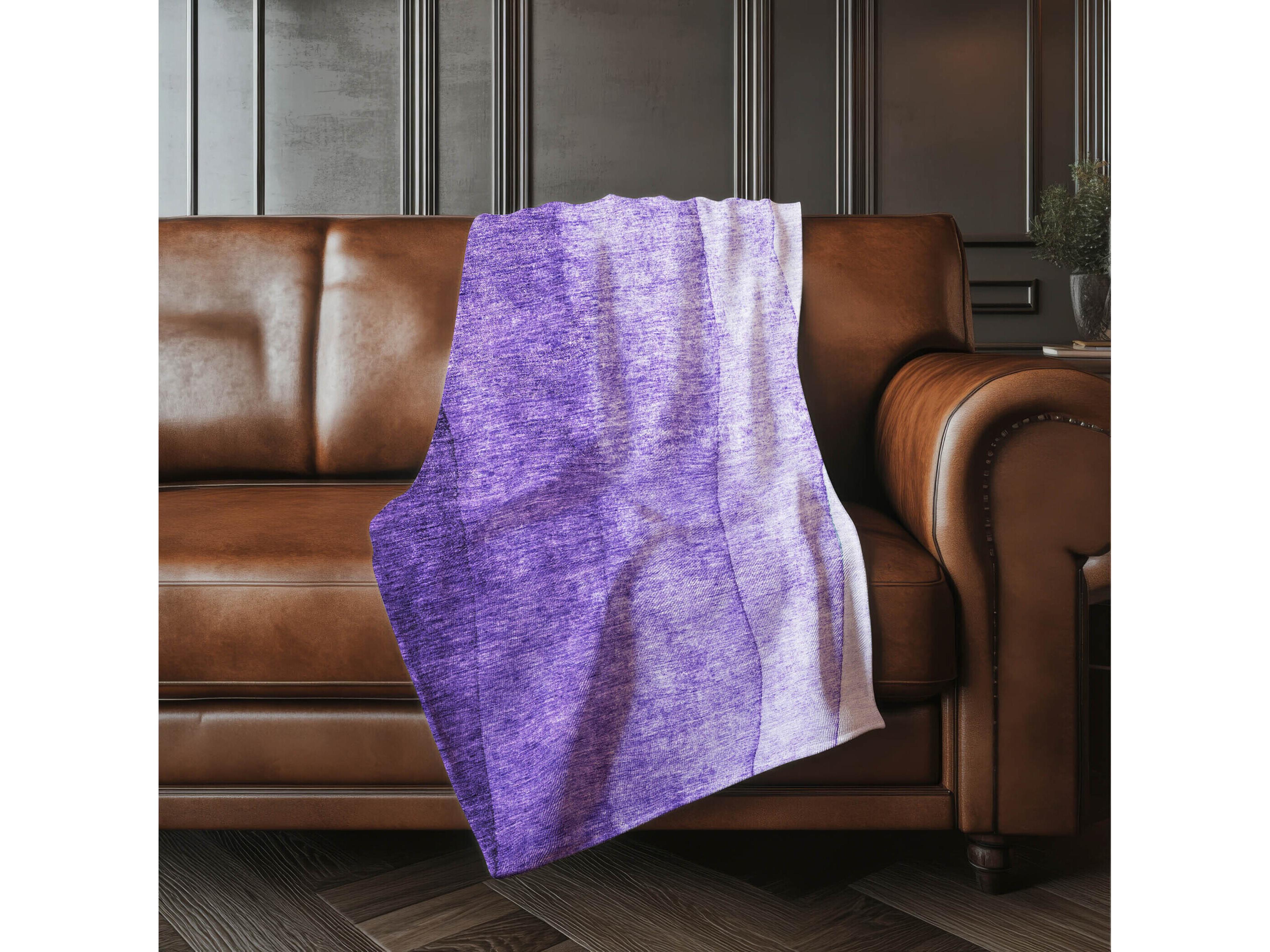Dalyn Sherpa Purple Polyester Throw