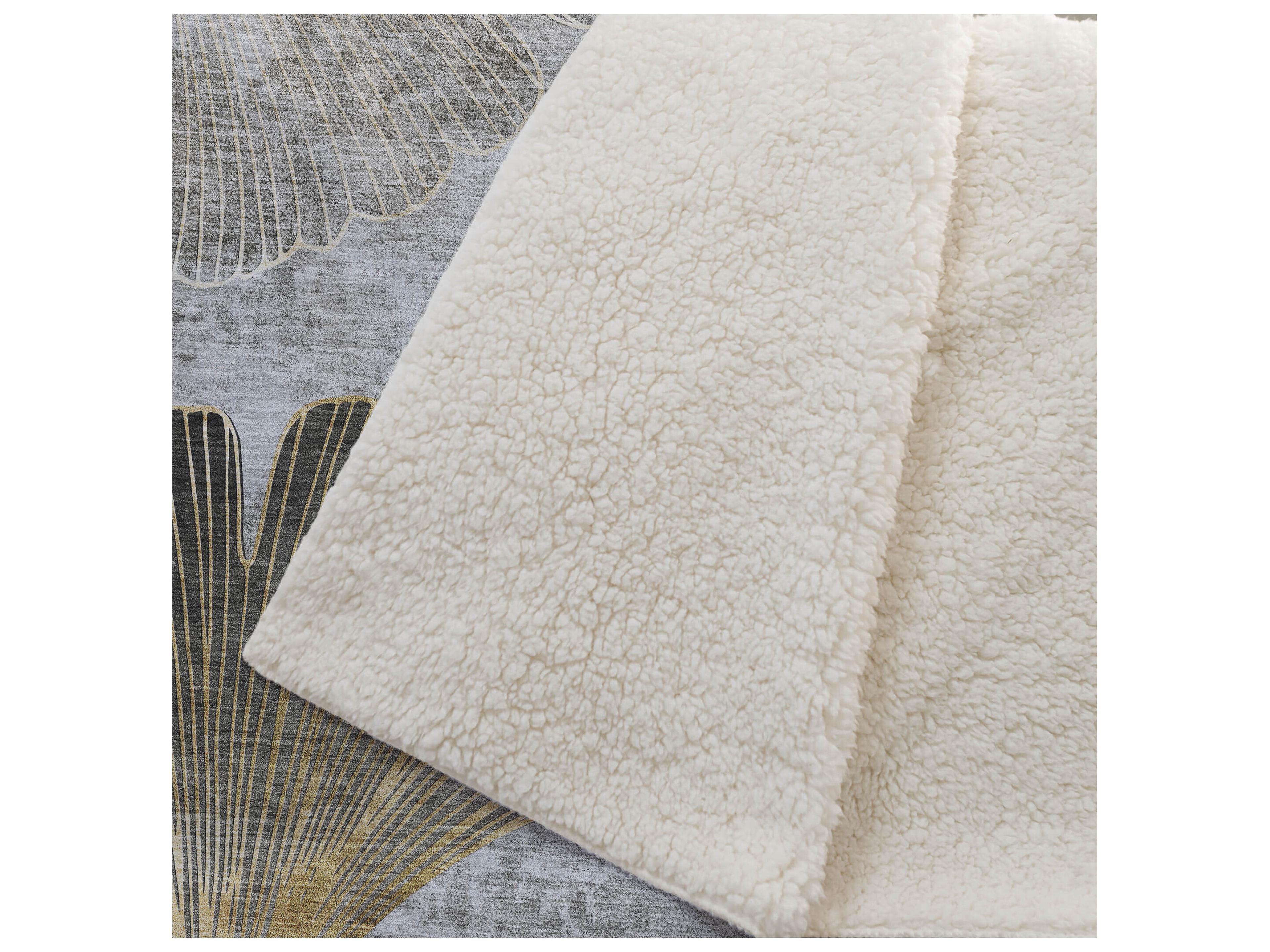 Dalyn Sherpa Gray Polyester Throw