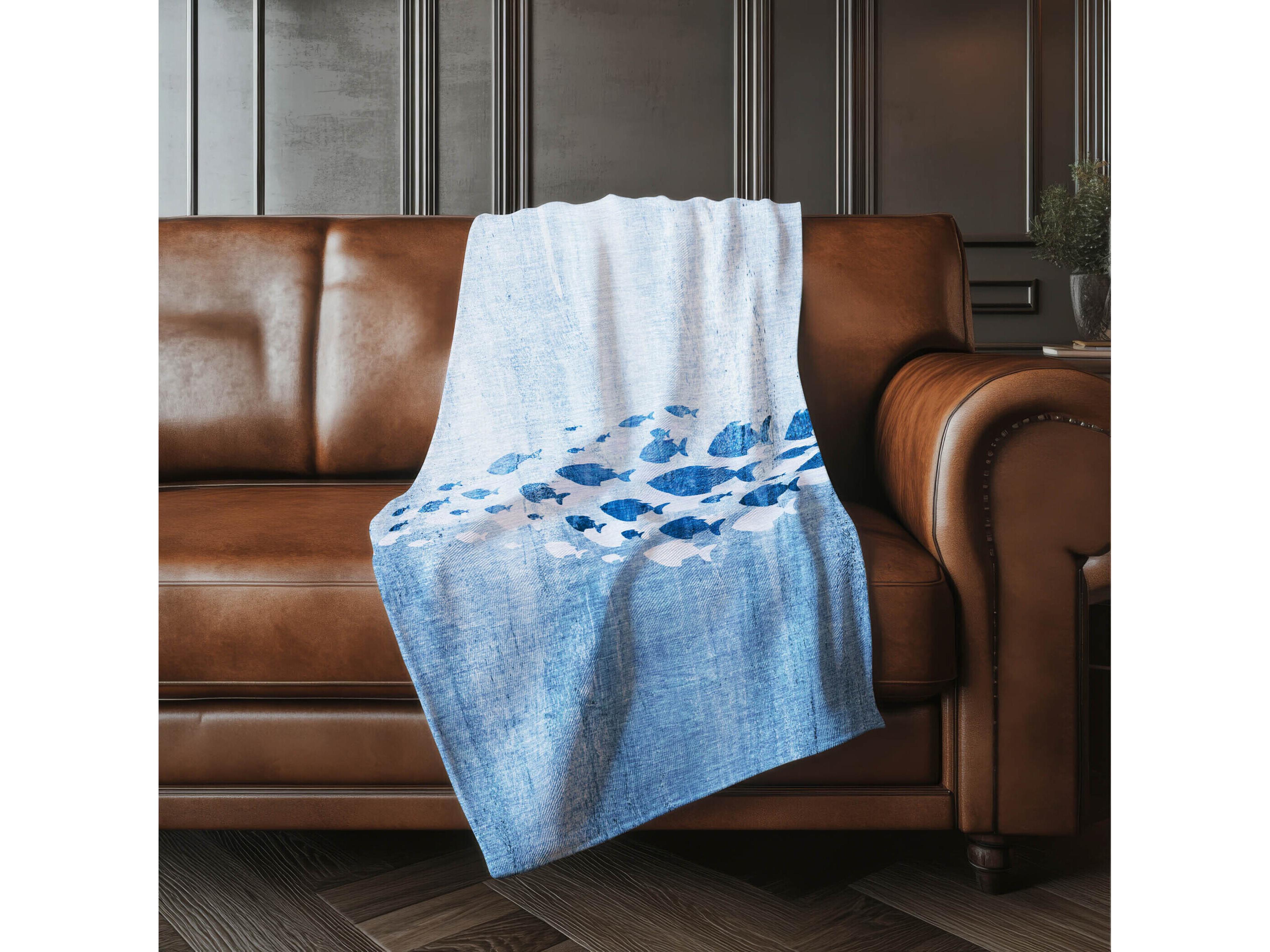 Dalyn Sherpa Blue Polyester Throw
