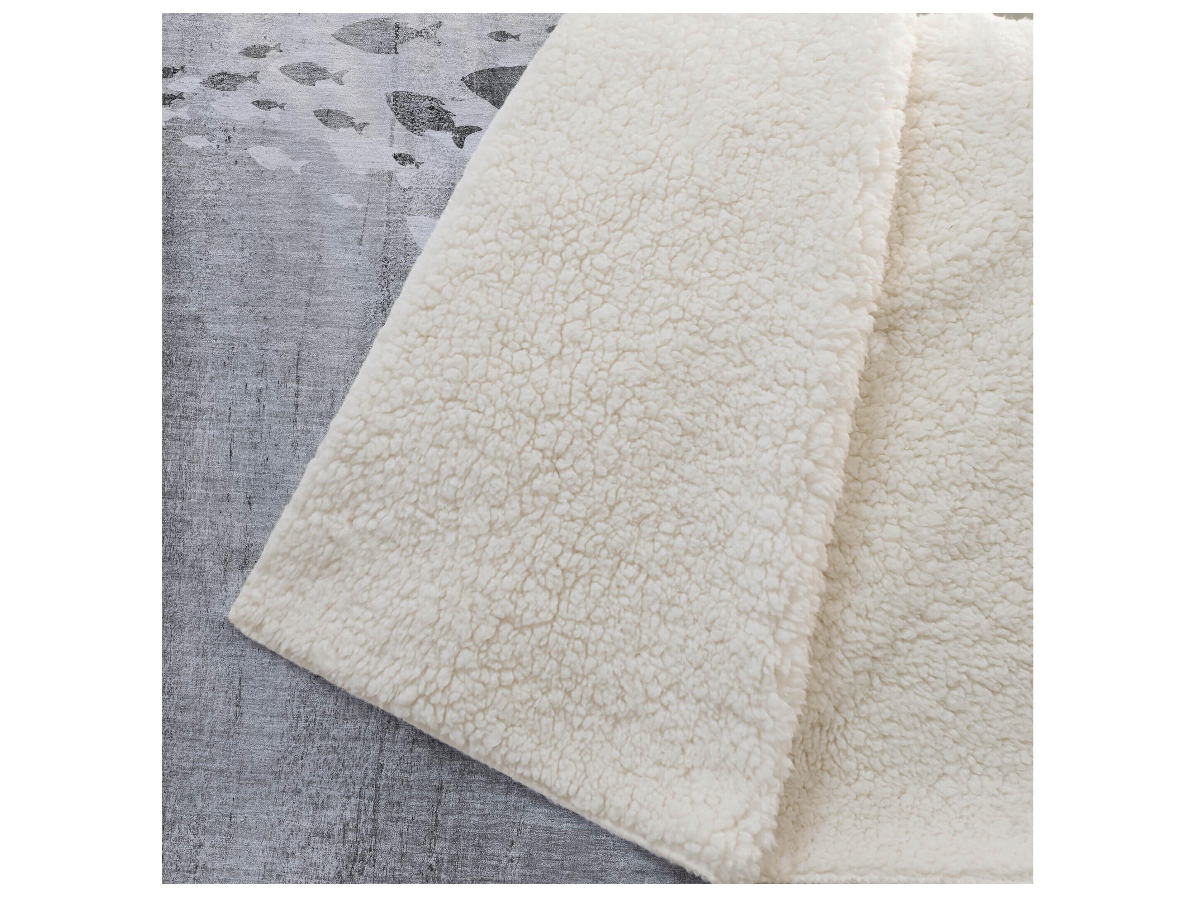 Dalyn Sherpa Gray Polyester Throw