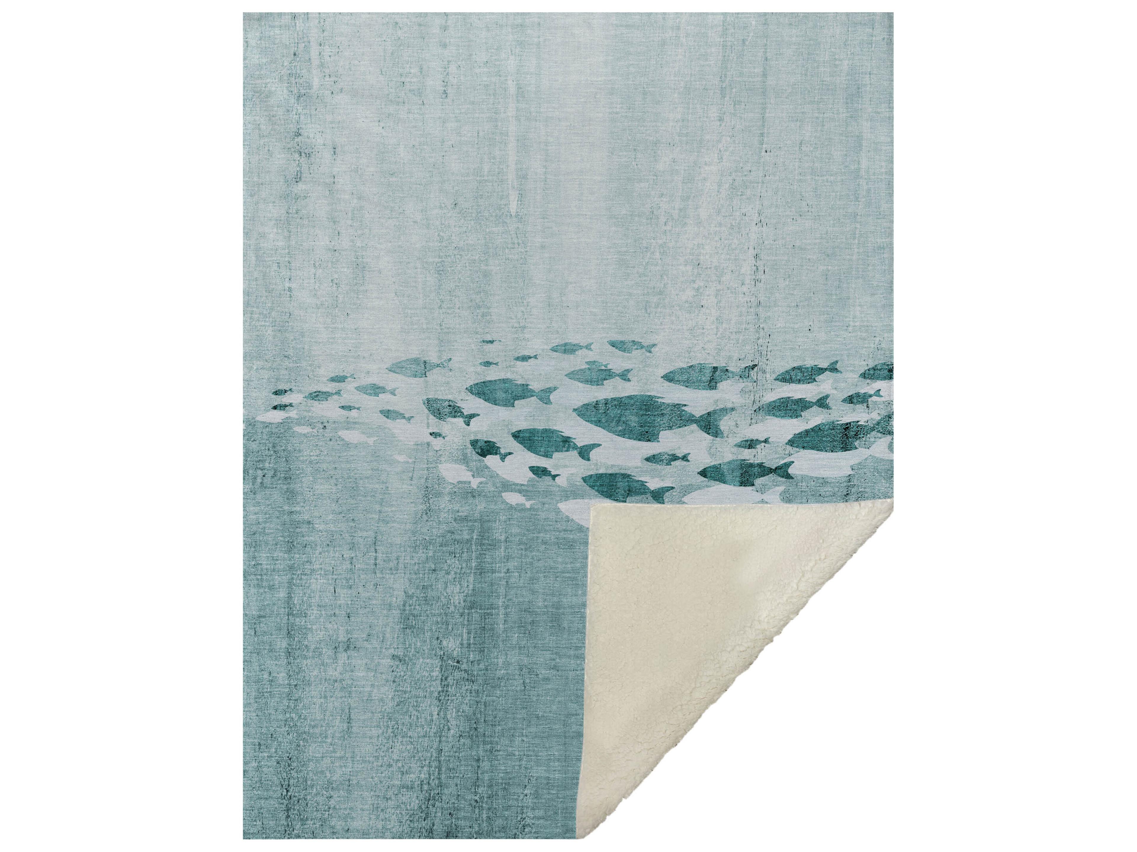 Sherpa Teal Polyester Throw