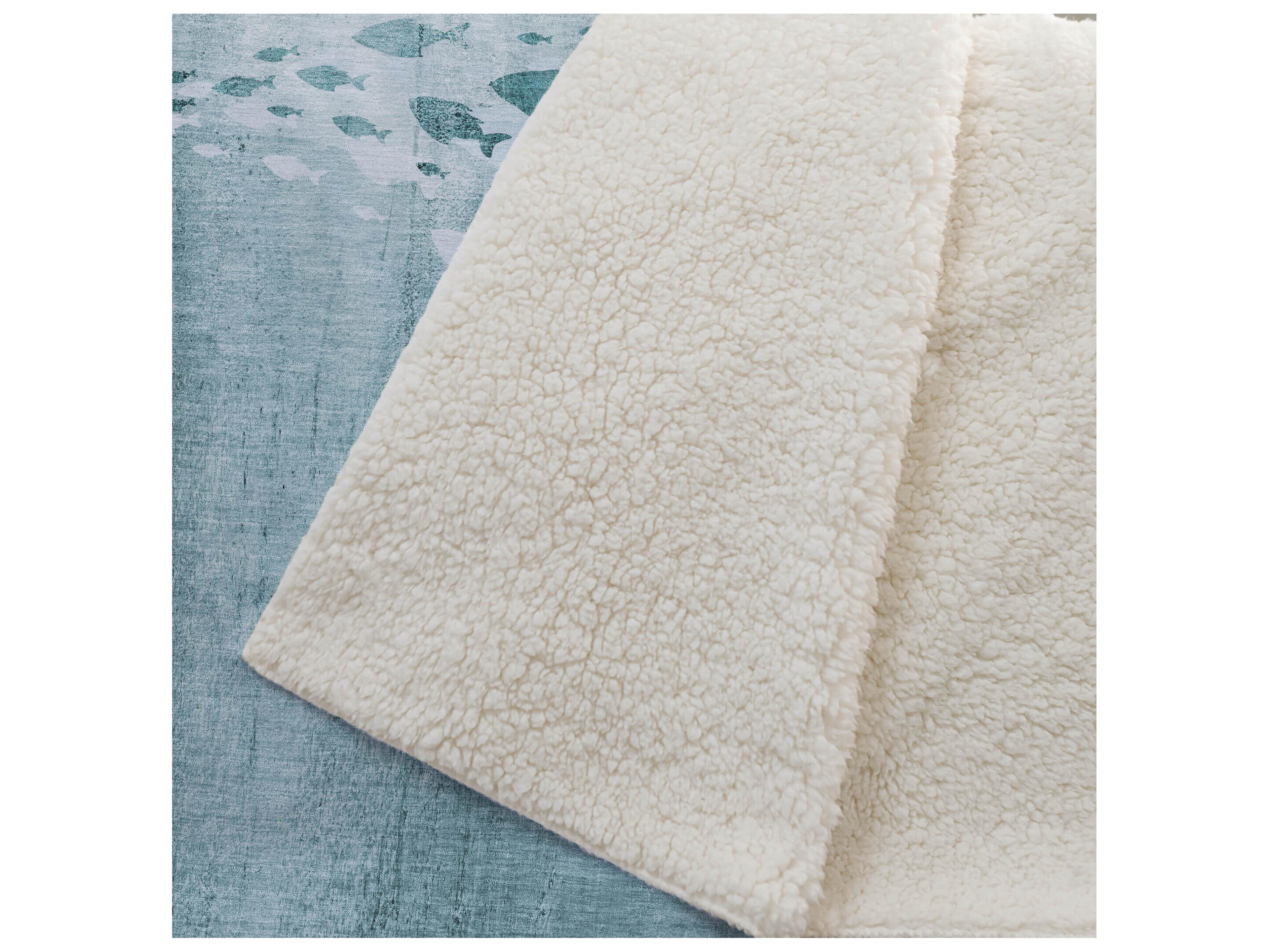 Dalyn Sherpa Teal Polyester Throw