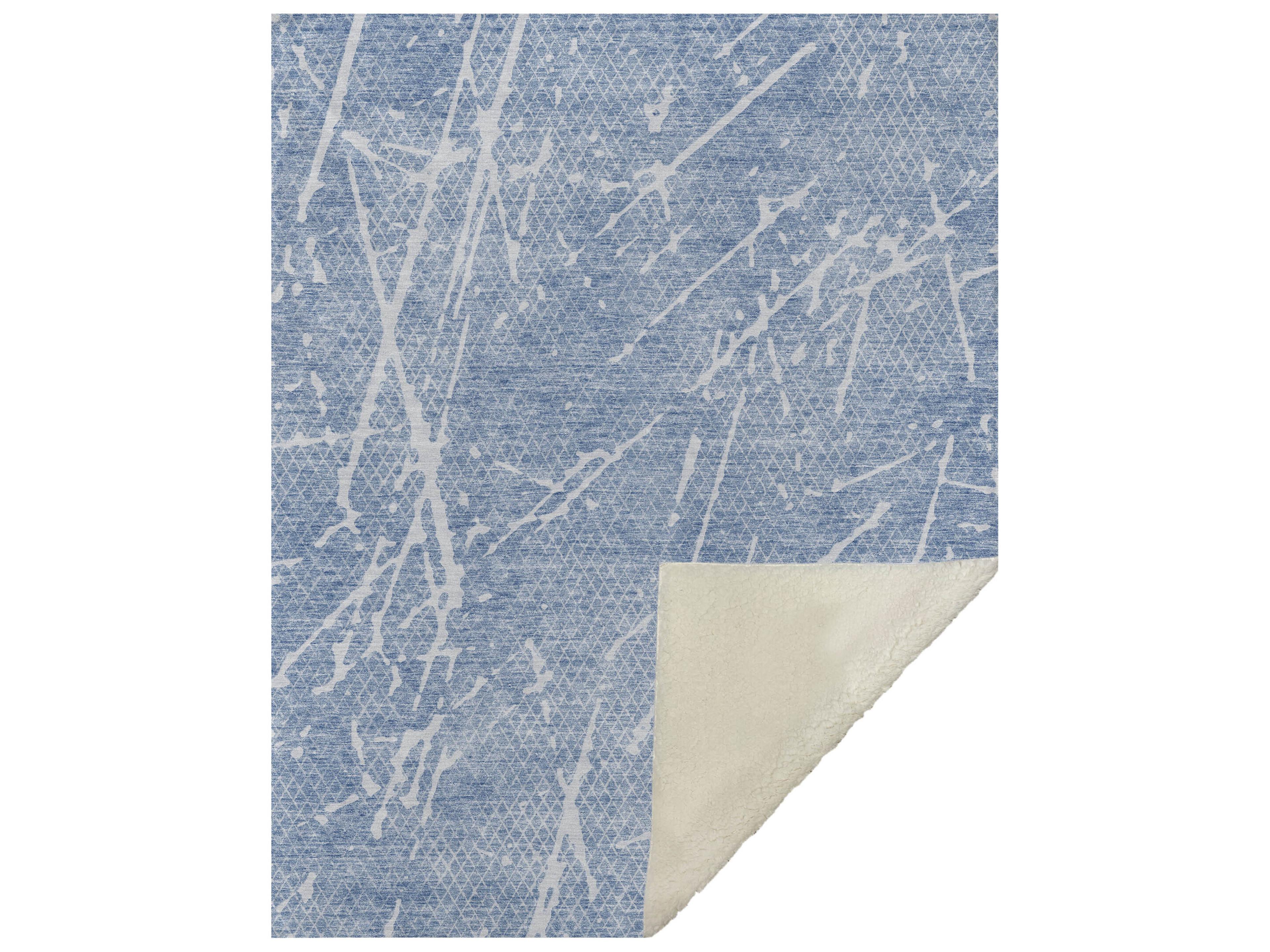 Sherpa Blue Polyester Throw