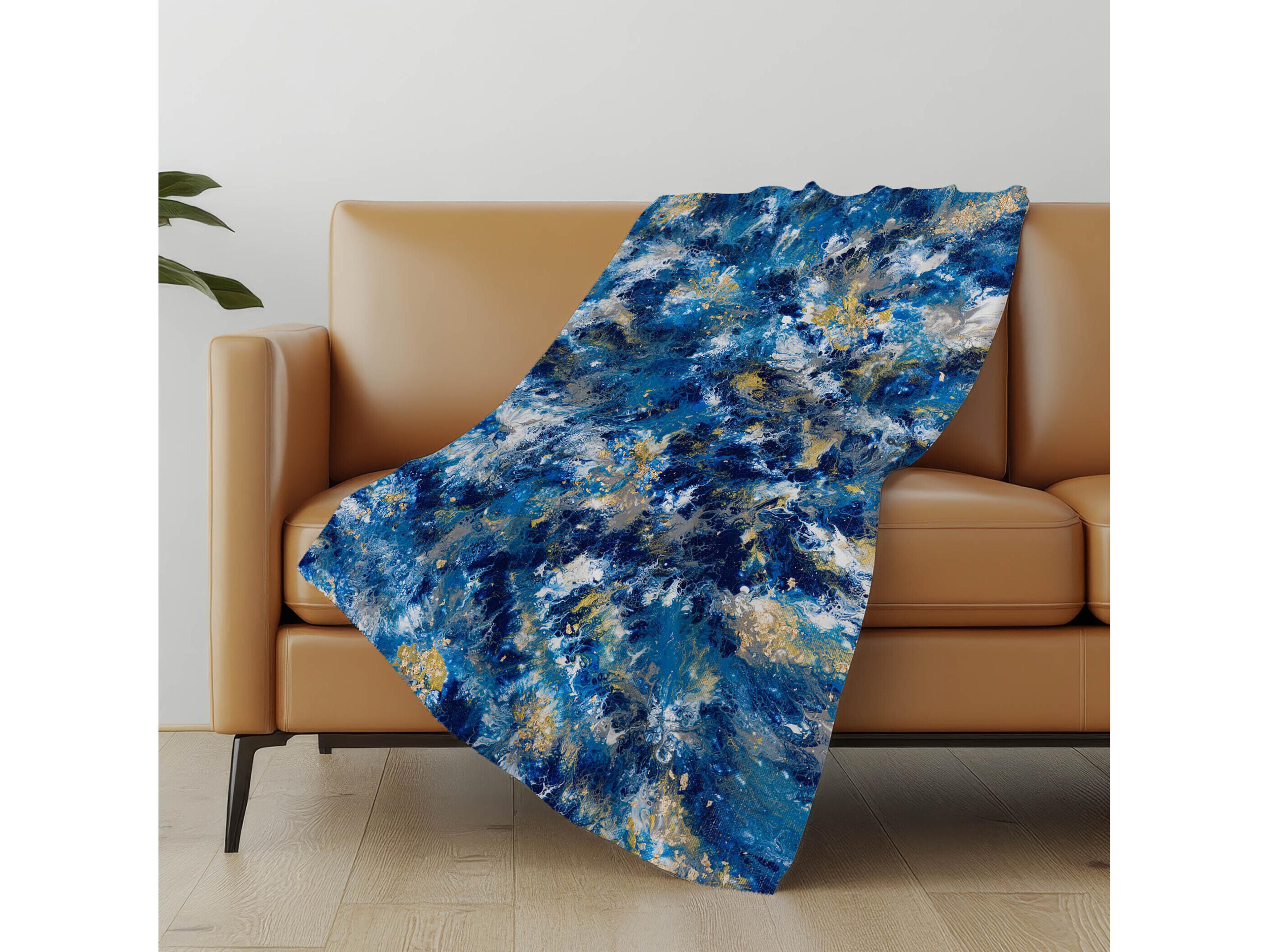 Dalyn Sherpa Blue Polyester Throw