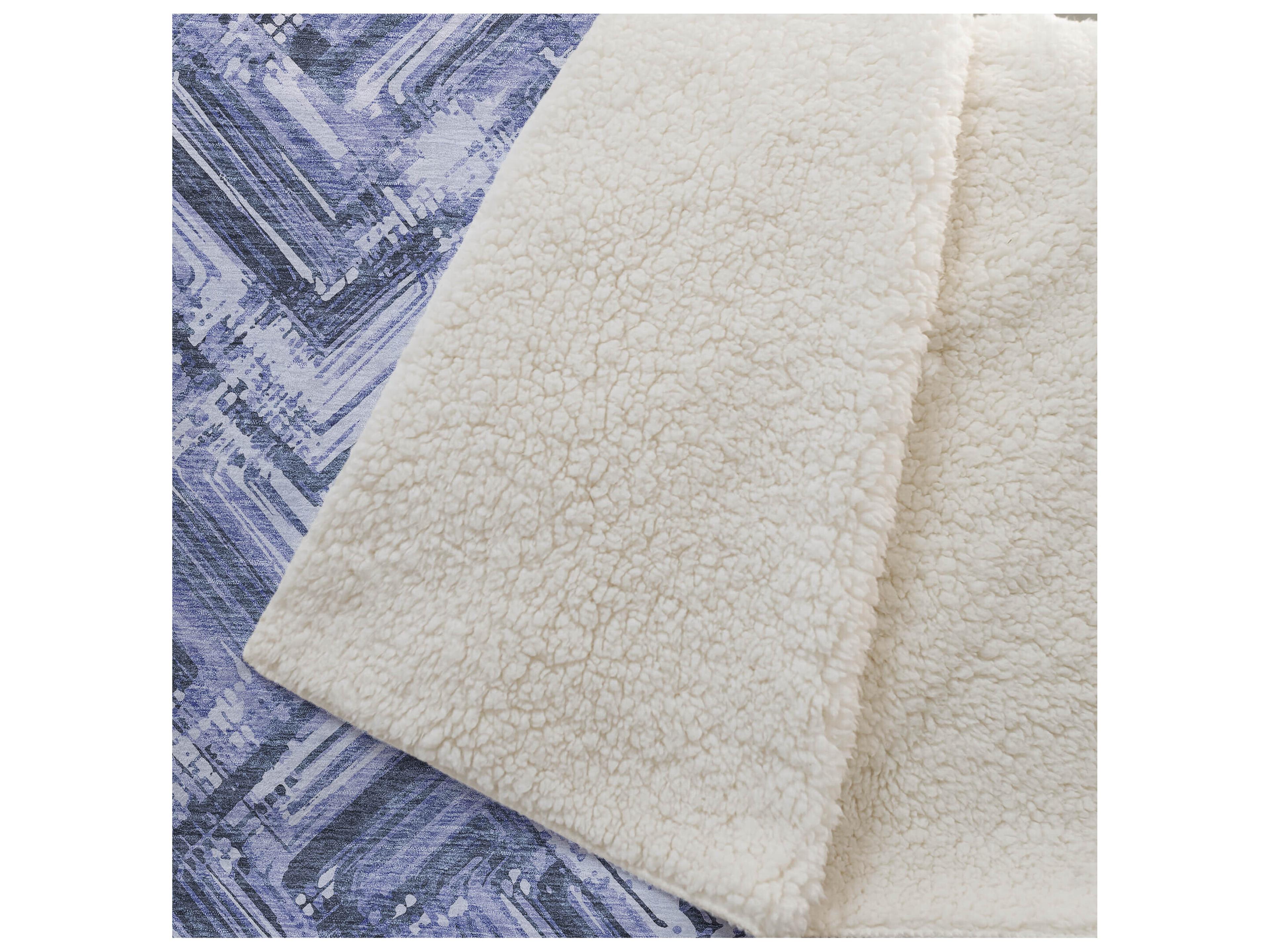 Dalyn Sherpa Blue Polyester Throw