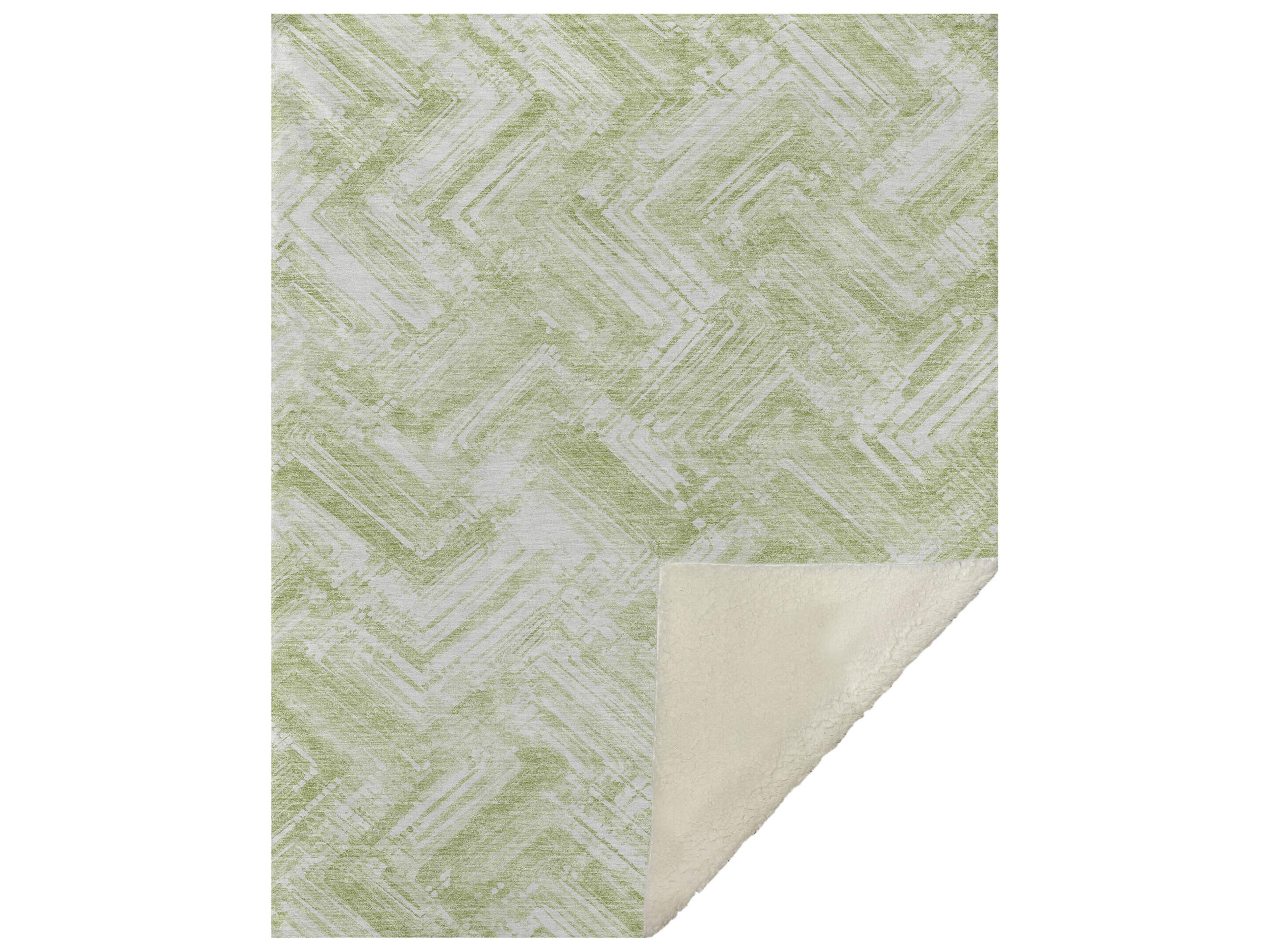 Dalyn Sherpa Green Polyester Throw