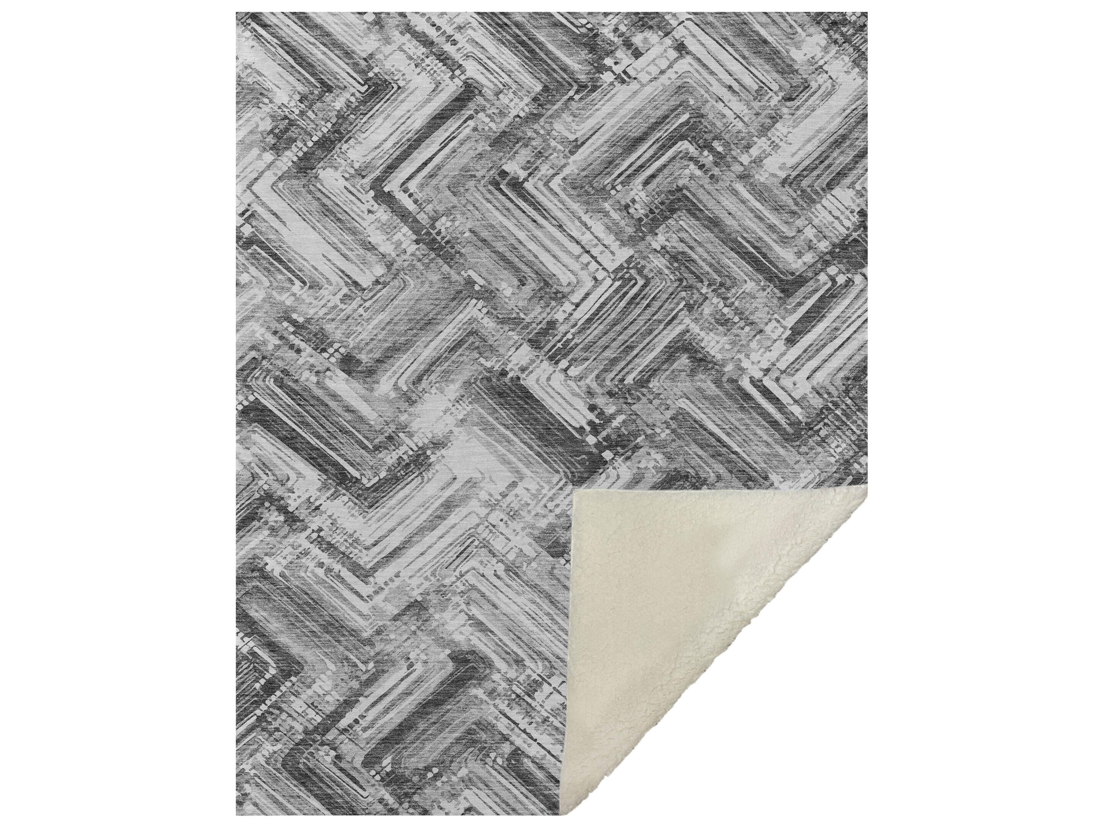 Dalyn Sherpa Gray Polyester Throw