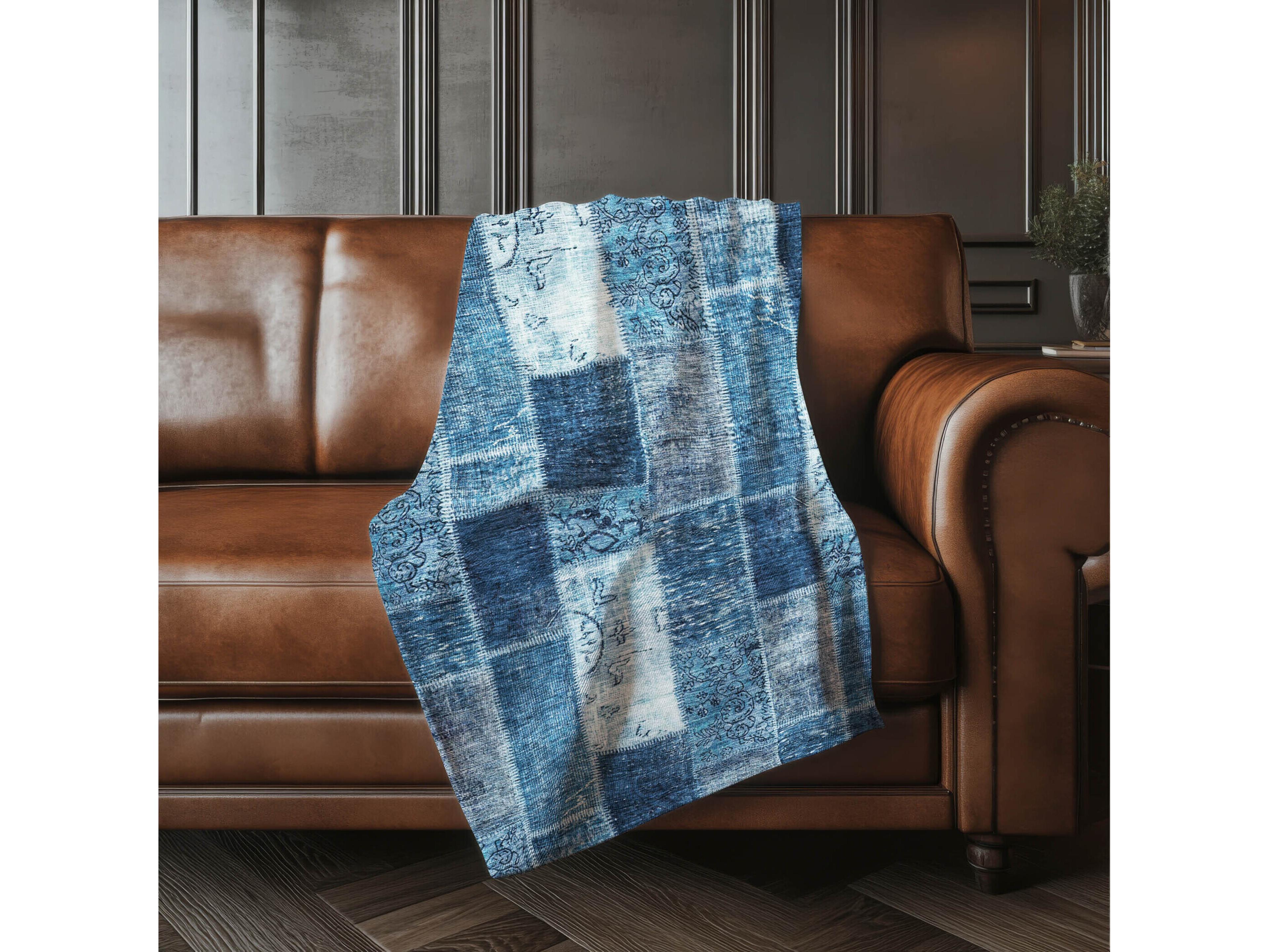 Dalyn Sherpa Blue Polyester Throw