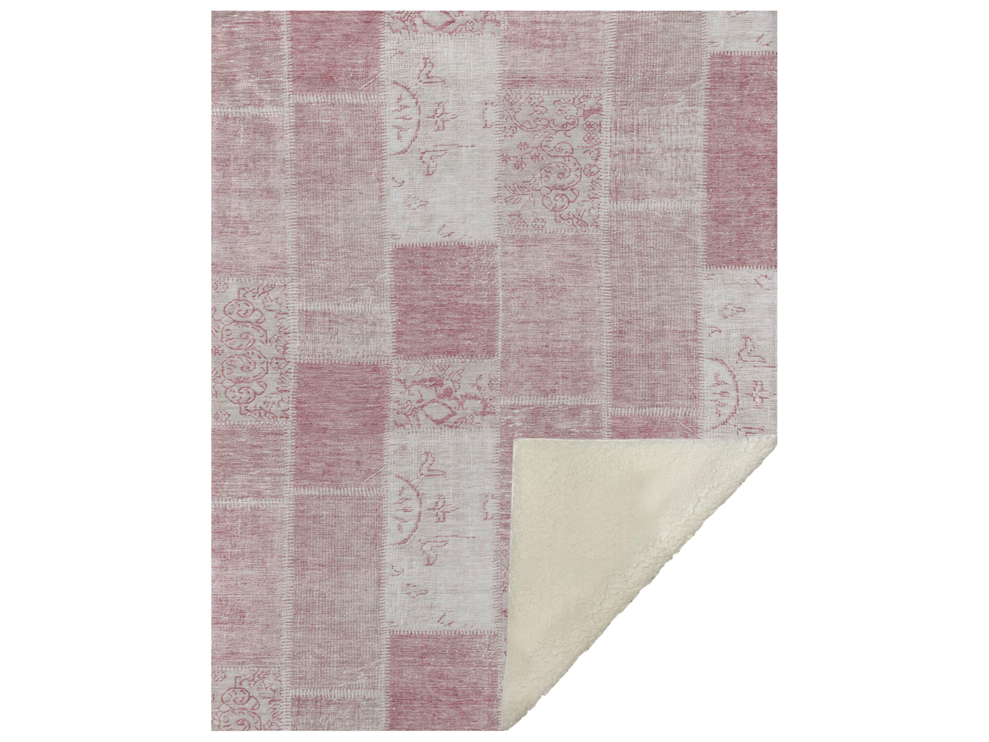 Dalyn Sherpa Pink Polyester Throw
