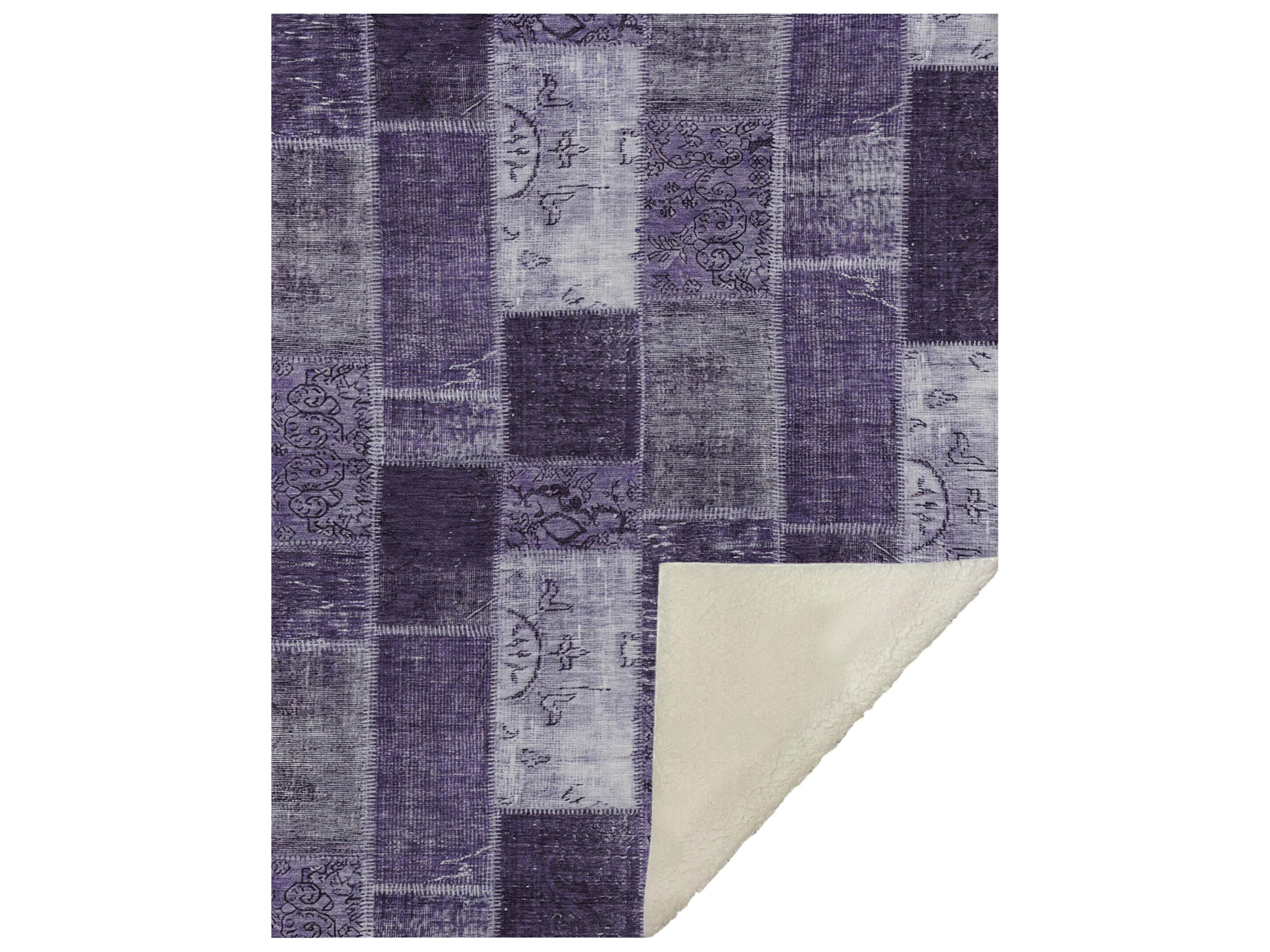 Dalyn Sherpa Purple Polyester Throw