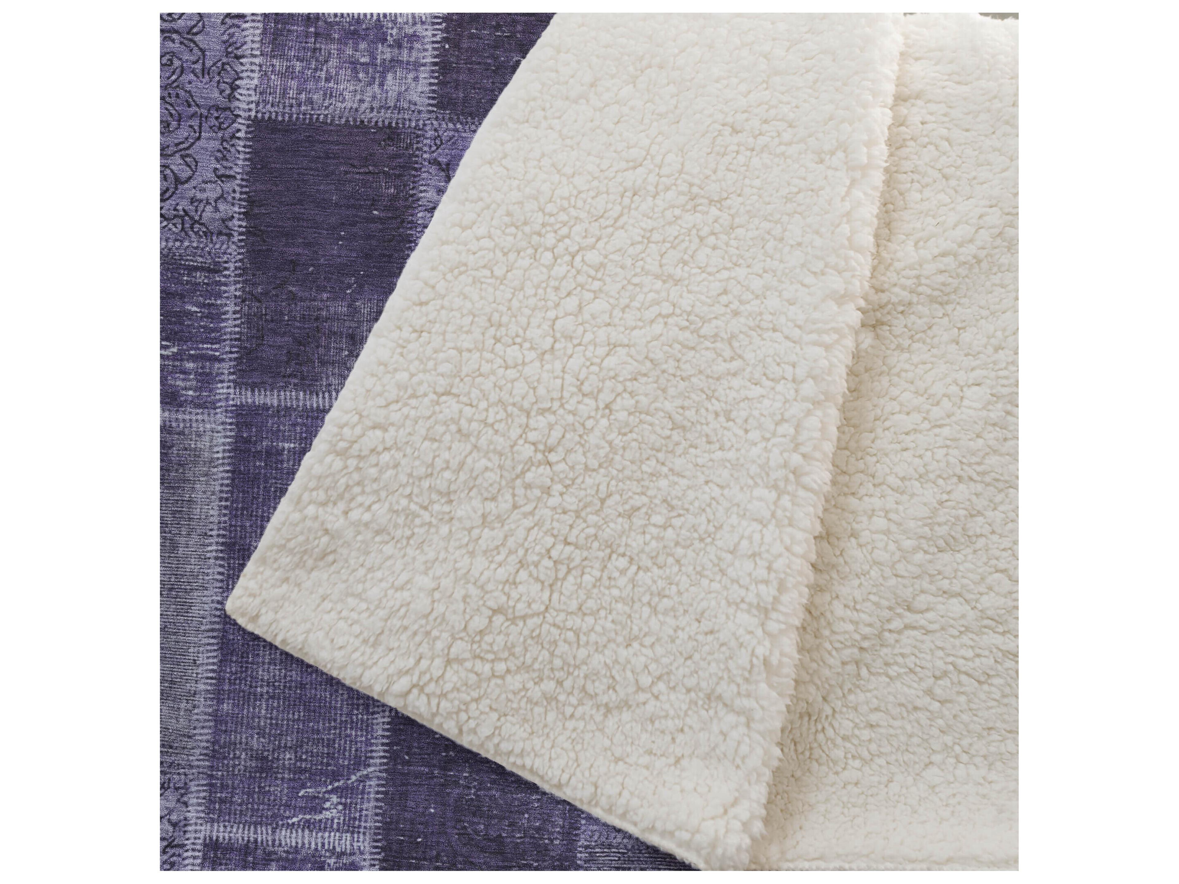 Dalyn Sherpa Purple Polyester Throw