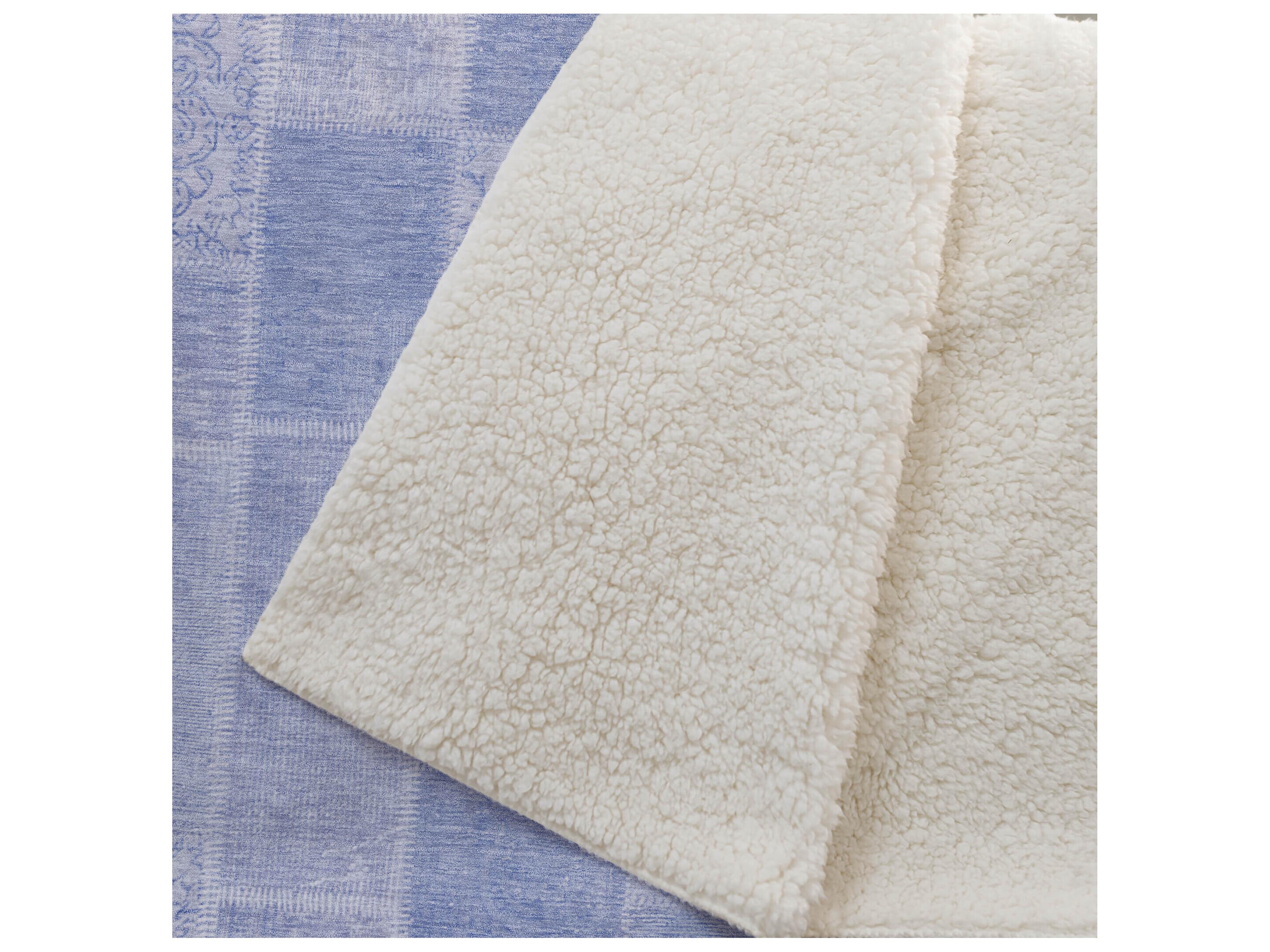 Dalyn Sherpa Blue Polyester Throw