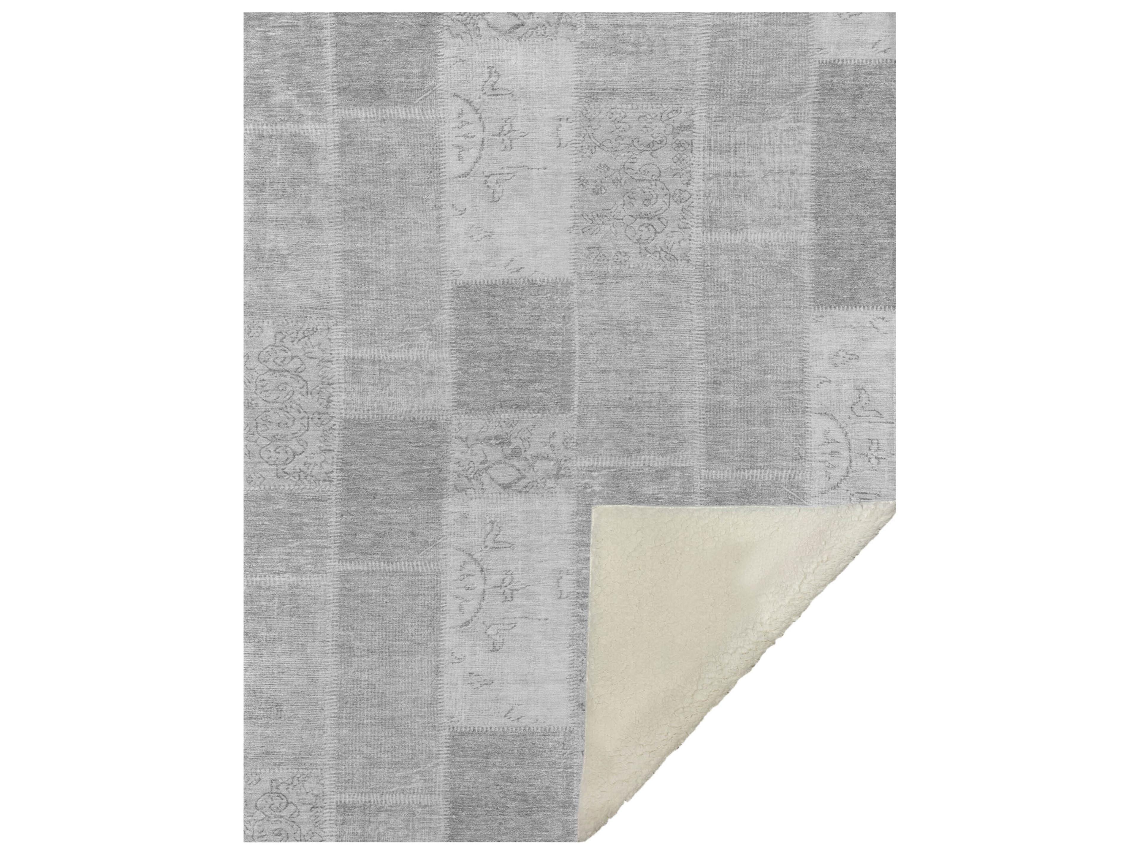 Dalyn Sherpa Gray Polyester Throw