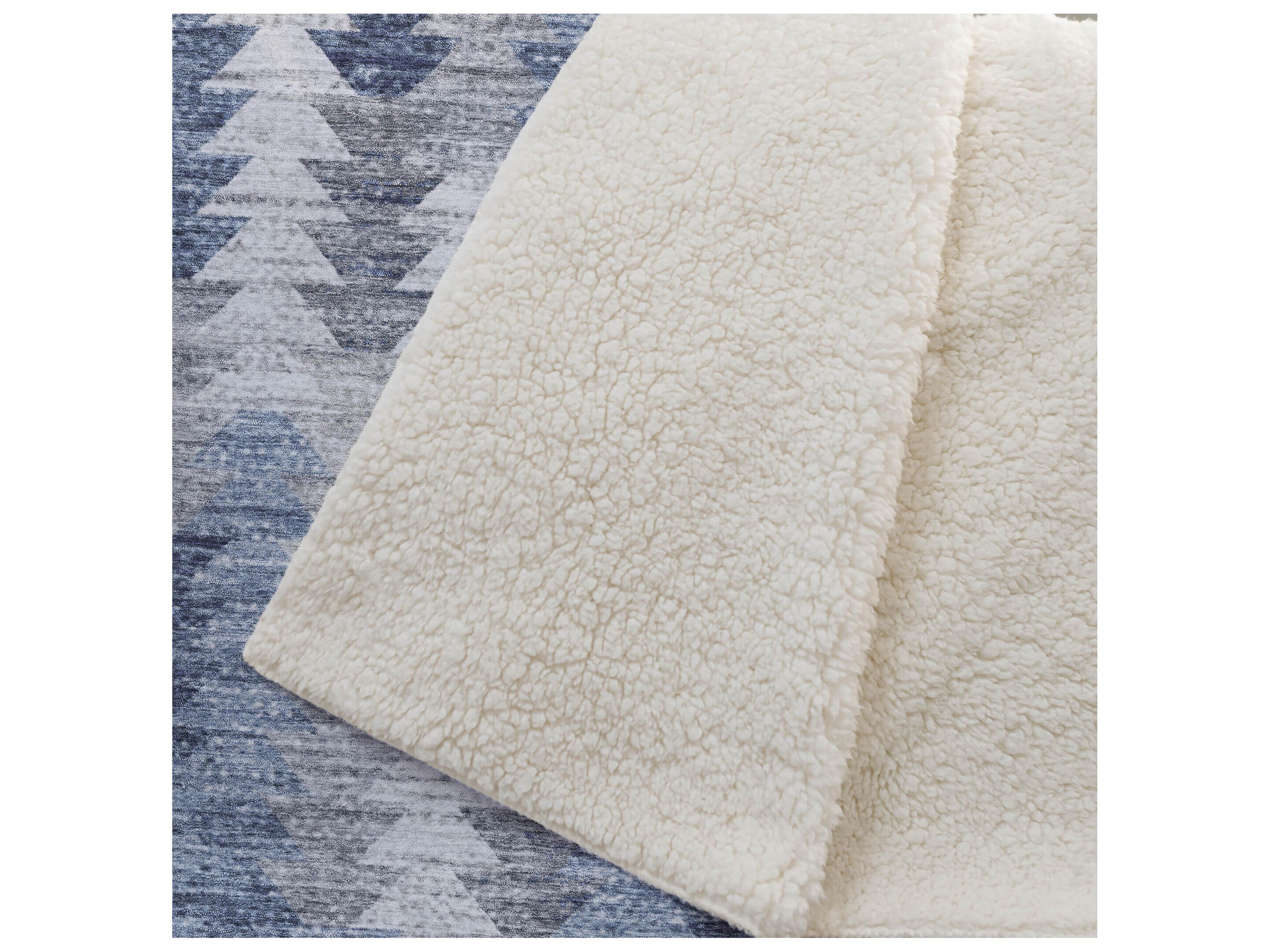 Dalyn Sherpa Blue Polyester Throw