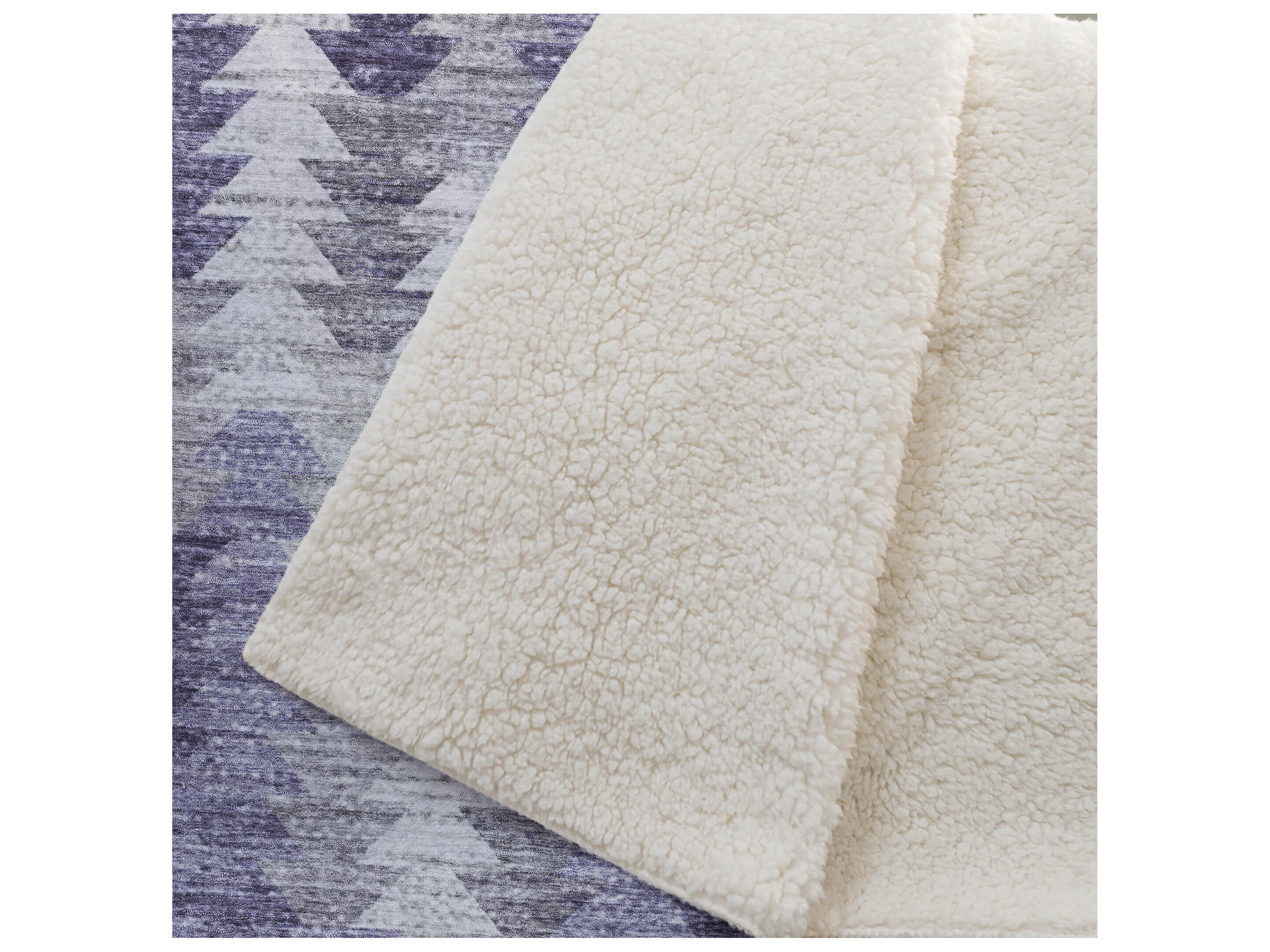 Dalyn Sherpa Purple Polyester Throw