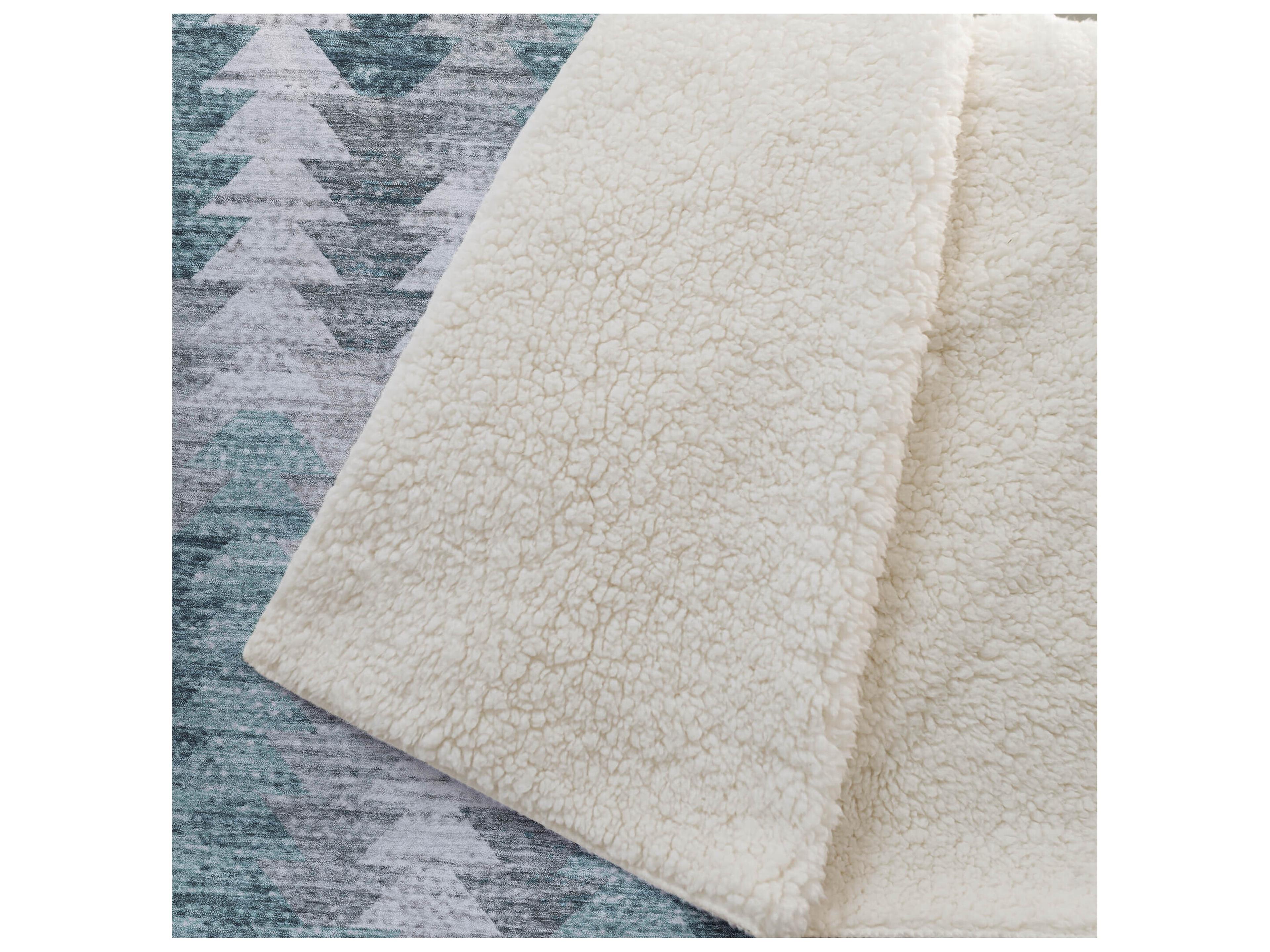 Dalyn Sherpa Teal Polyester Throw