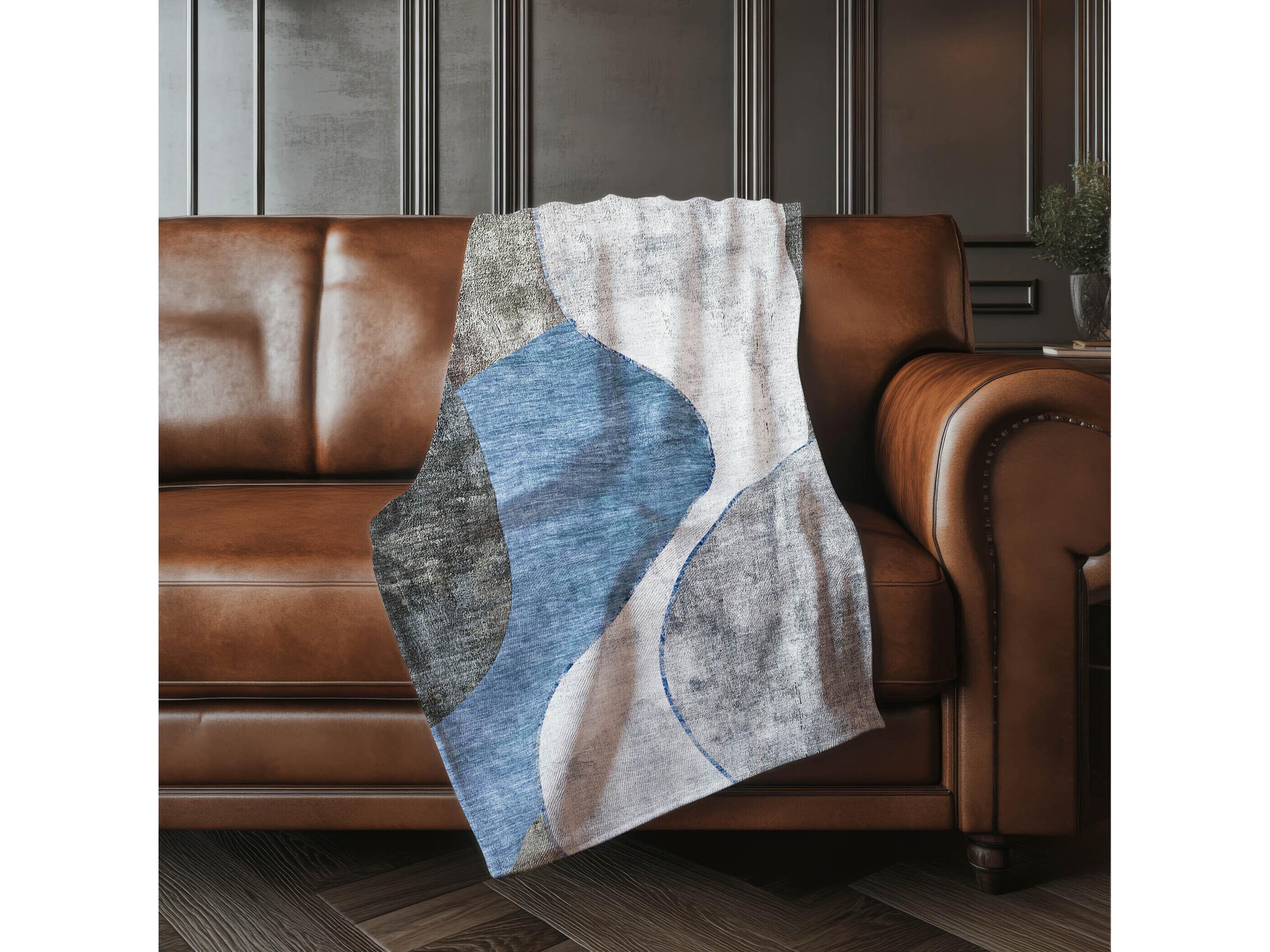Dalyn Sherpa Blue Polyester Throw