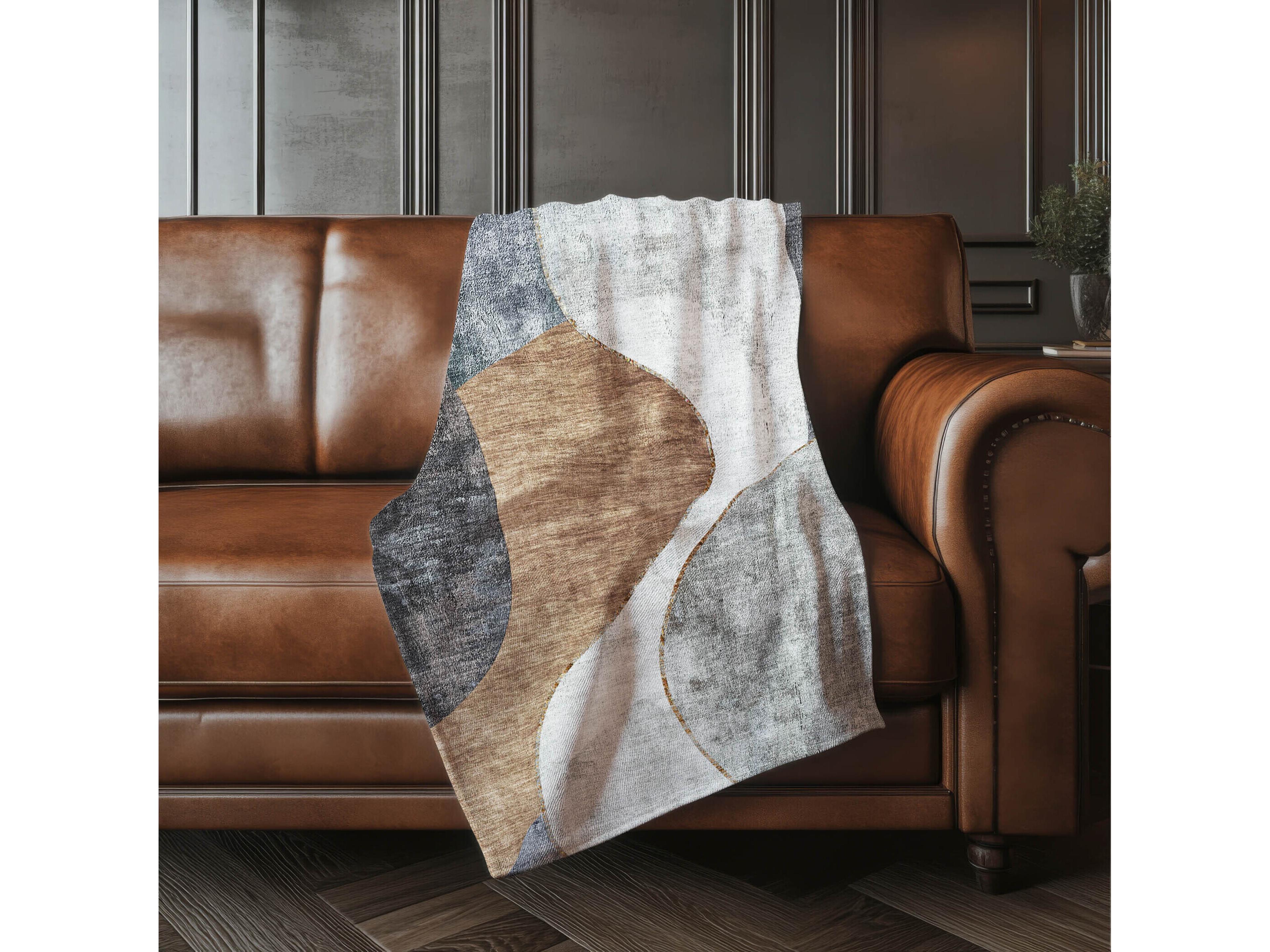 Dalyn Sherpa Gray Polyester Throw
