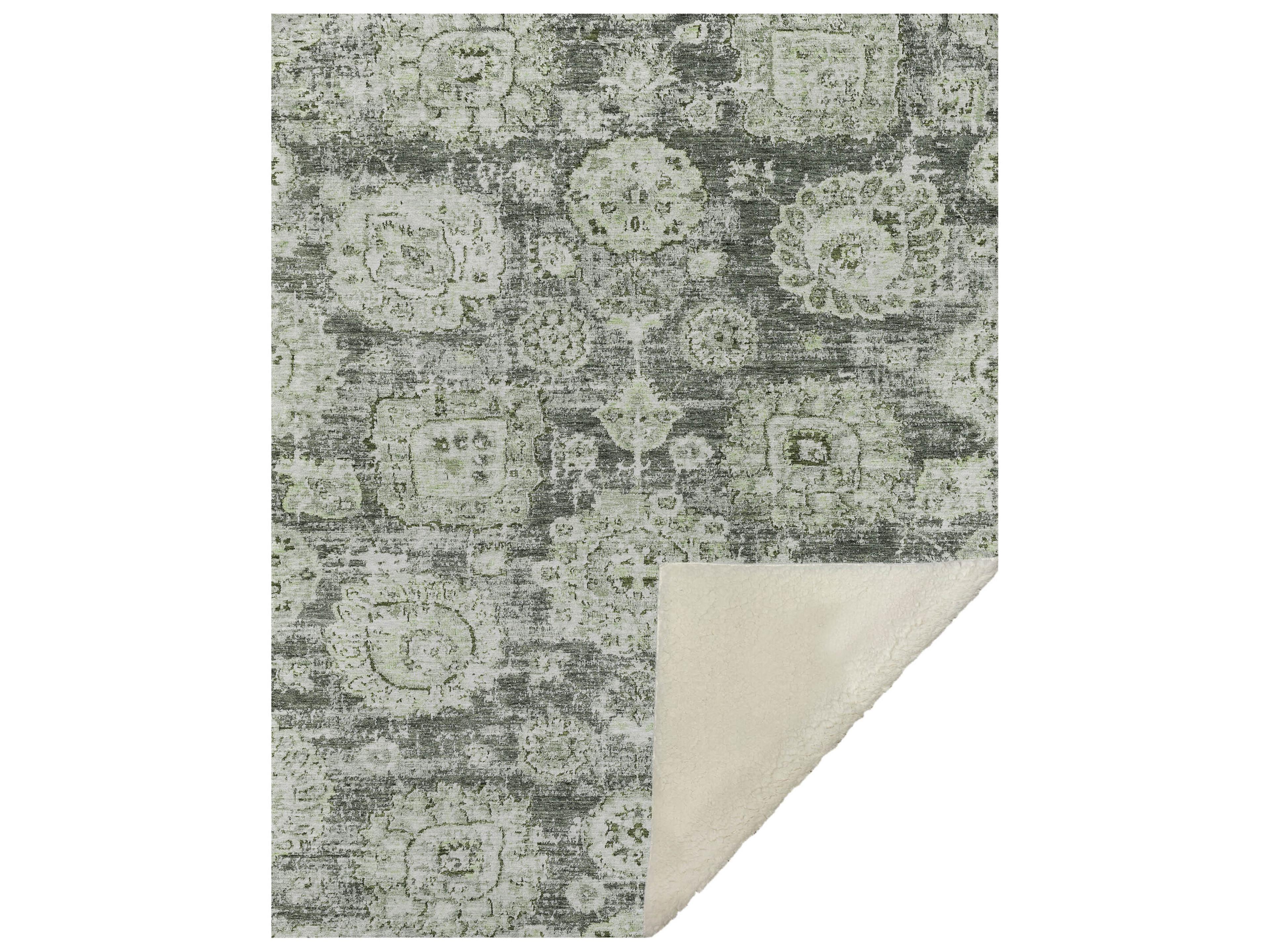 Sherpa Green Polyester Throw