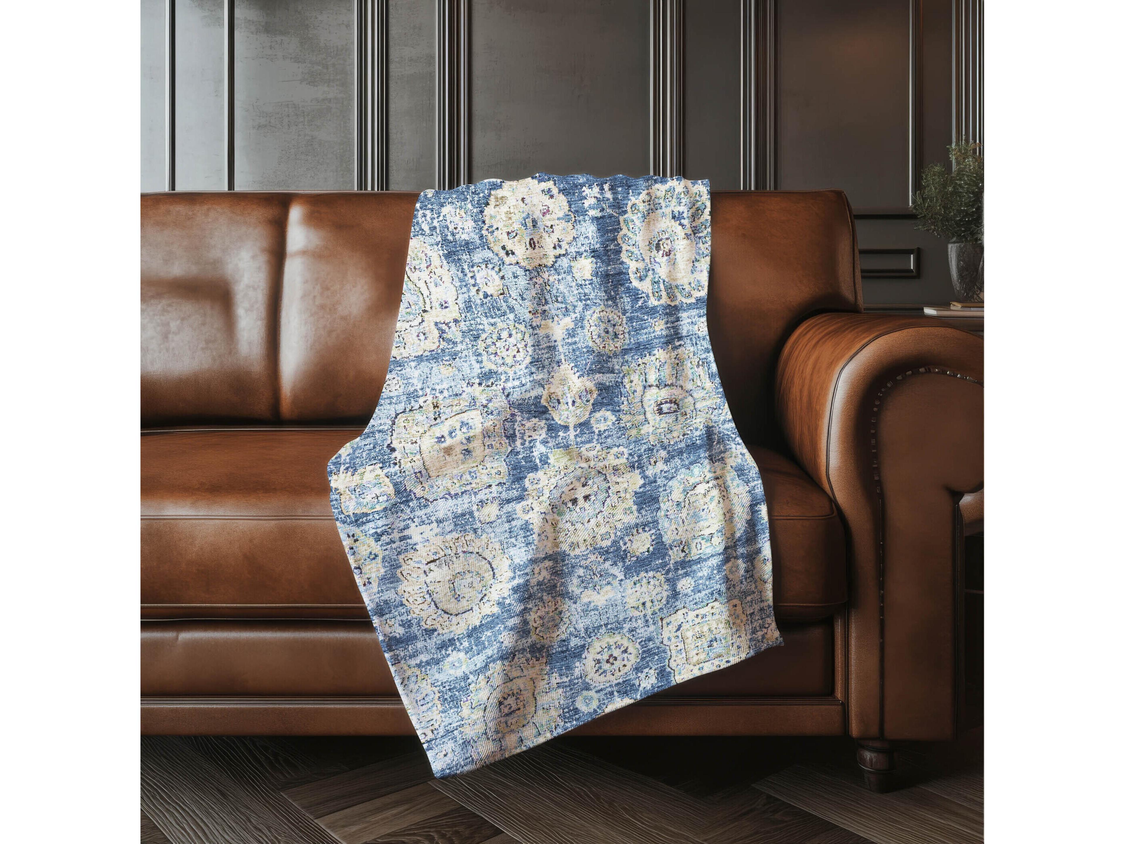 Dalyn Sherpa Blue Polyester Throw