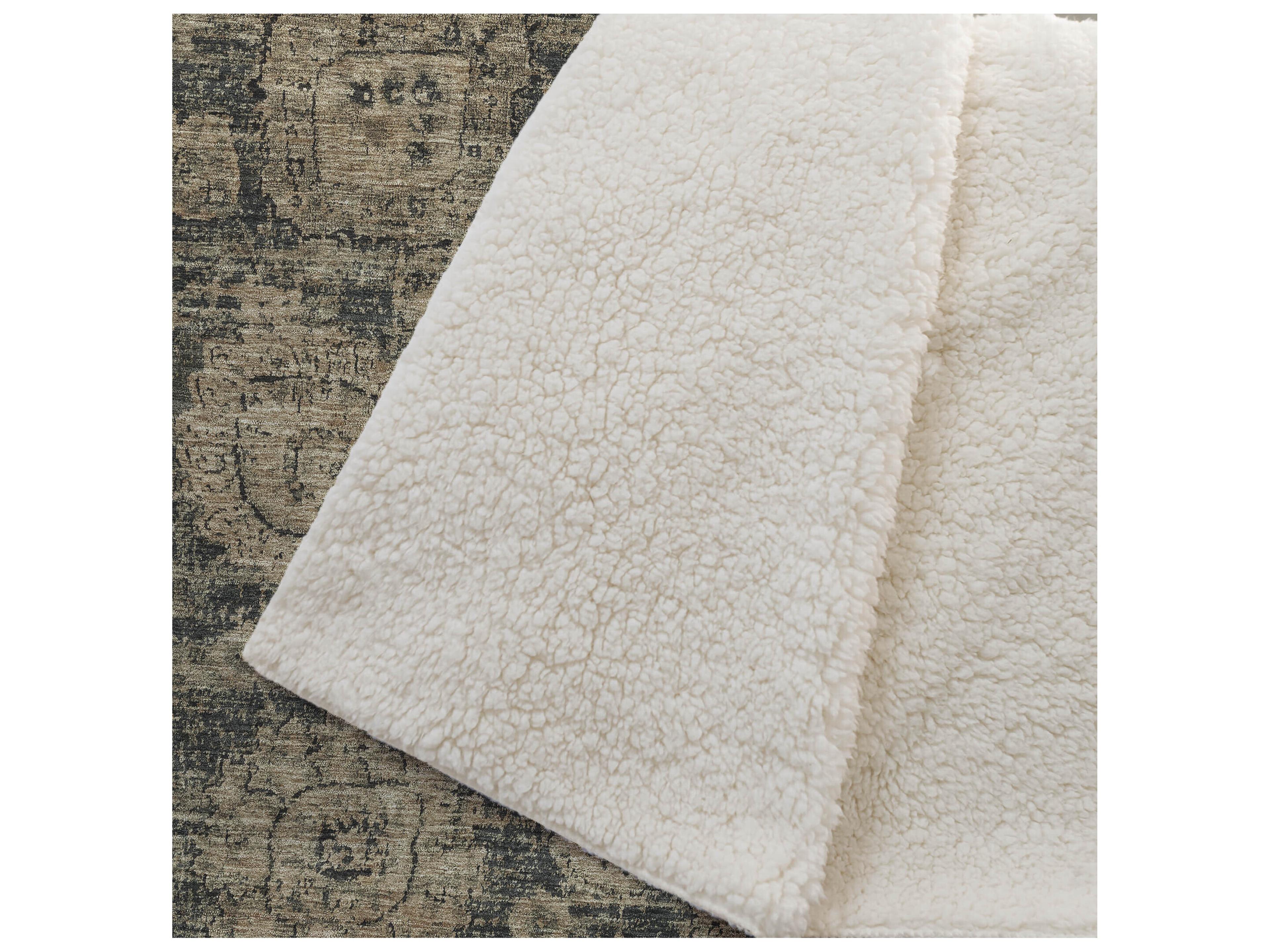 Dalyn Sherpa Gray Polyester Throw