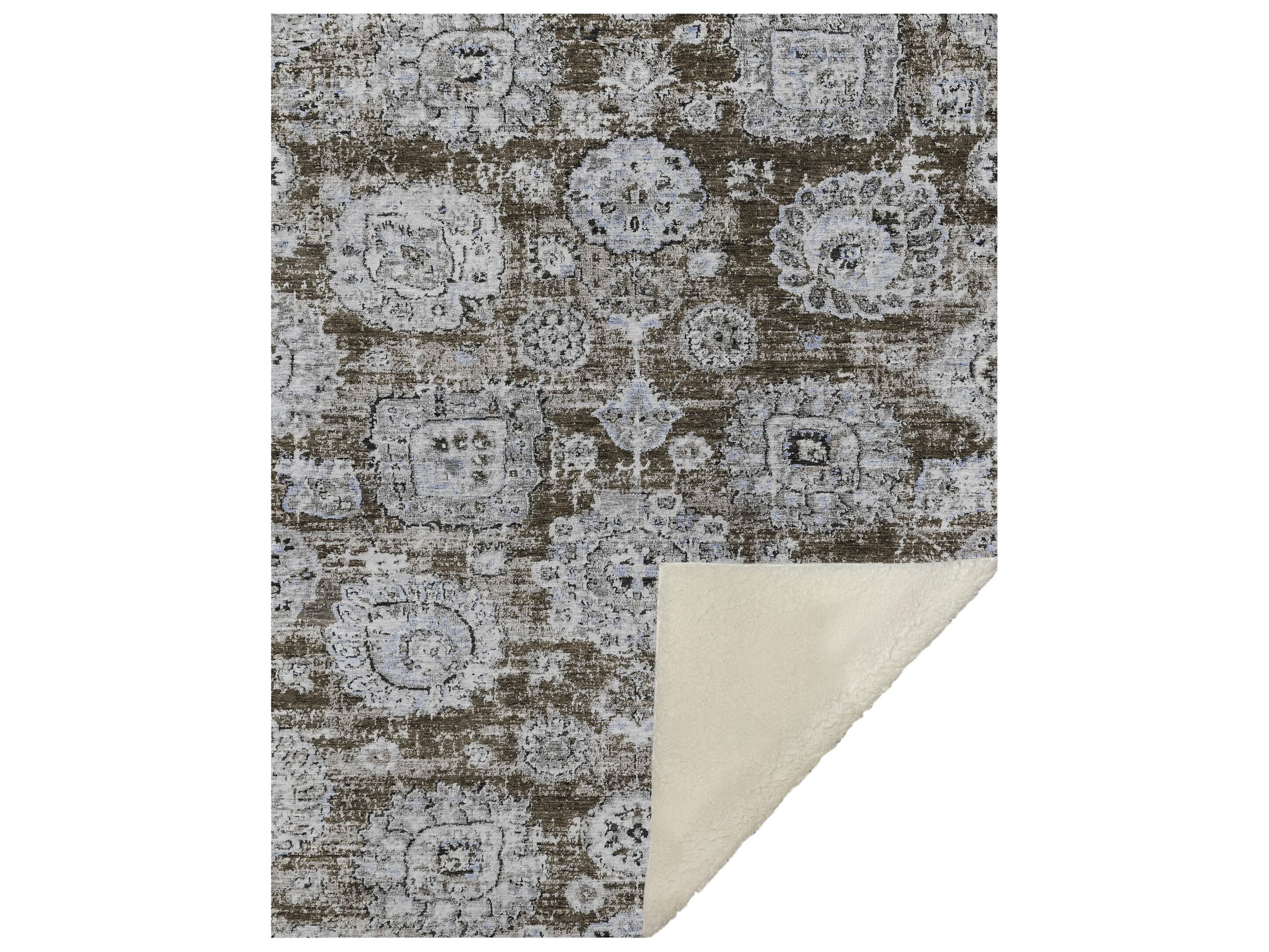 Dalyn Sherpa Brown Polyester Throw