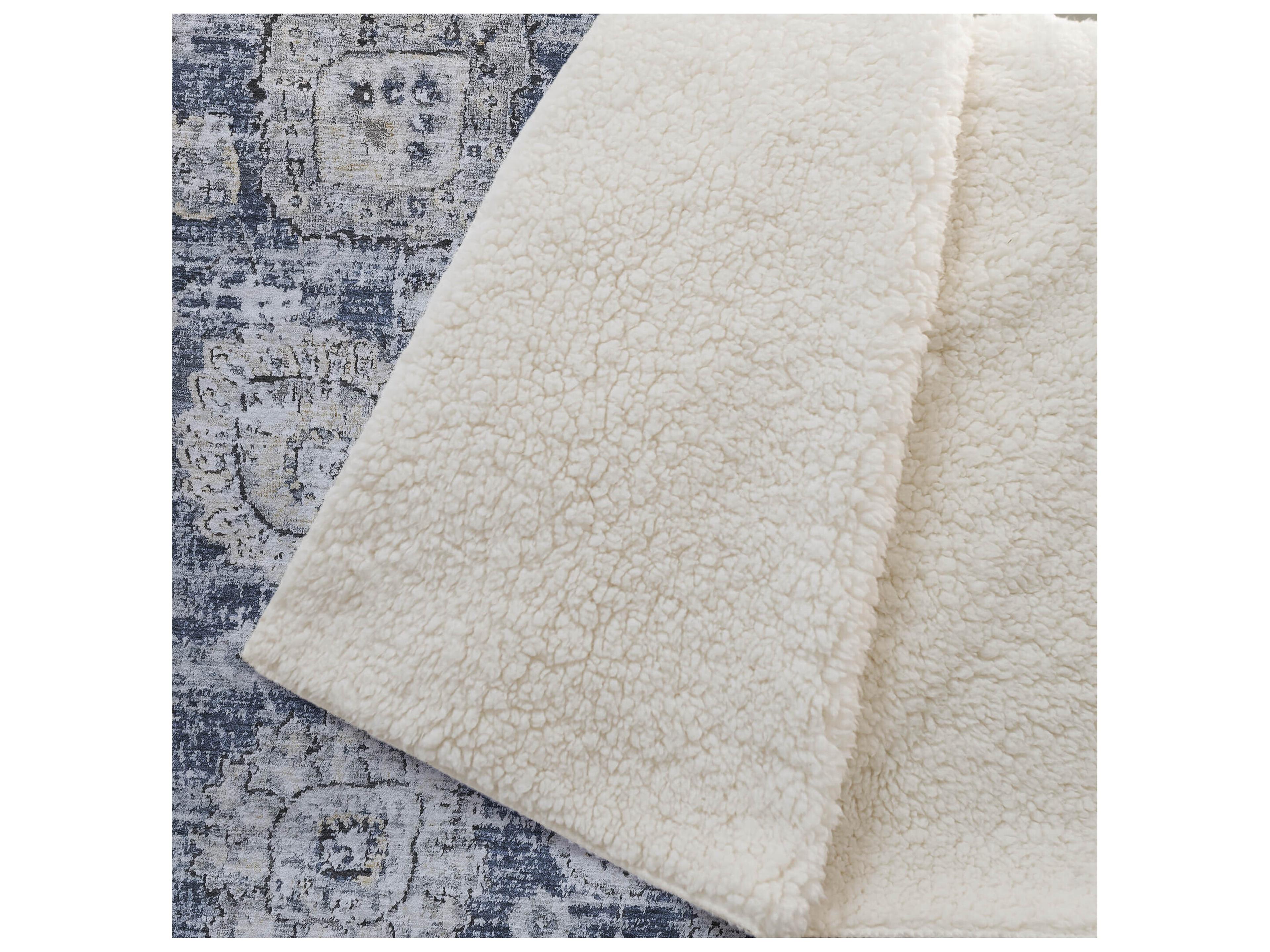 Dalyn Sherpa Blue Polyester Throw