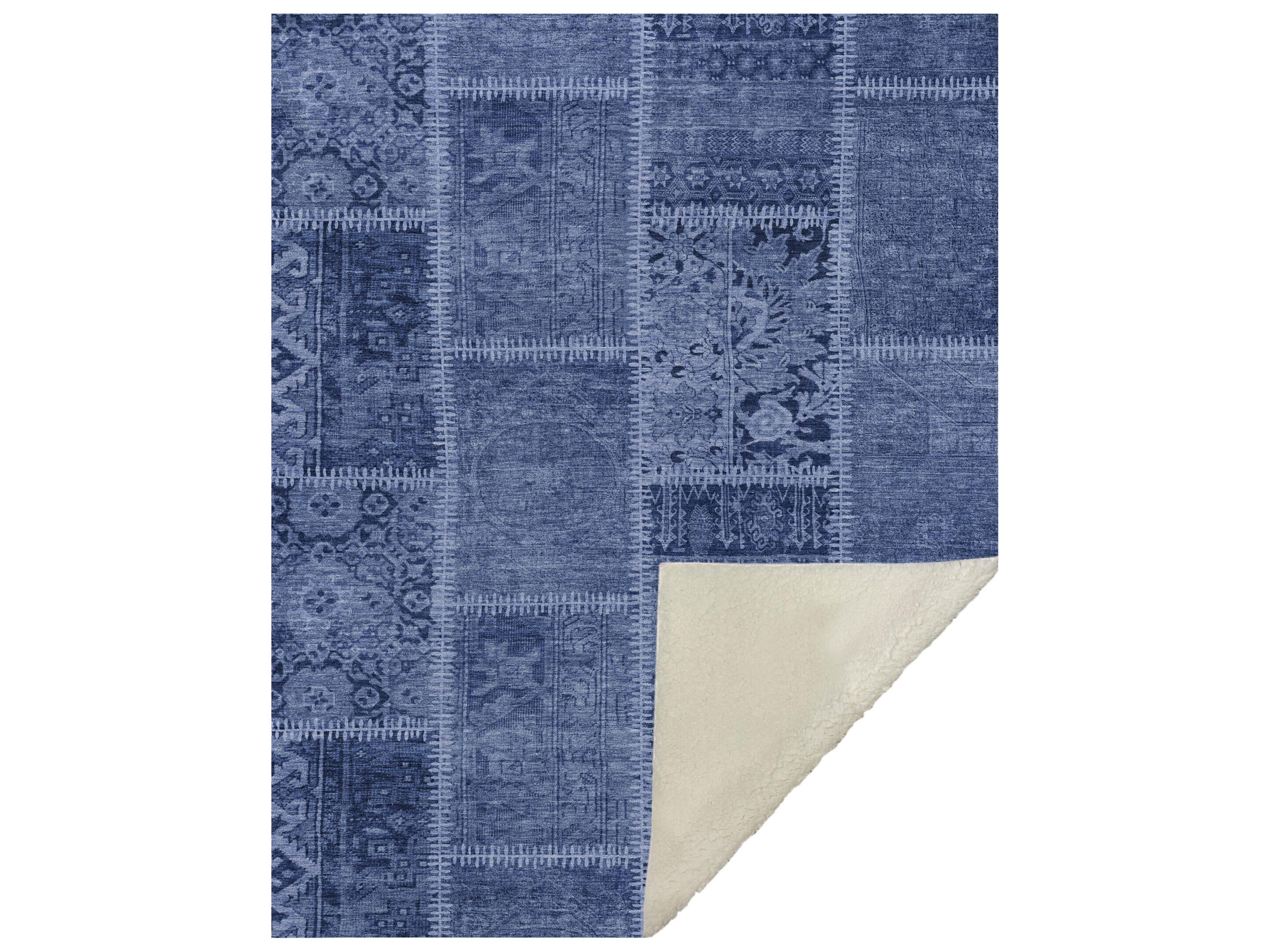 Dalyn Sherpa Blue Polyester Throw