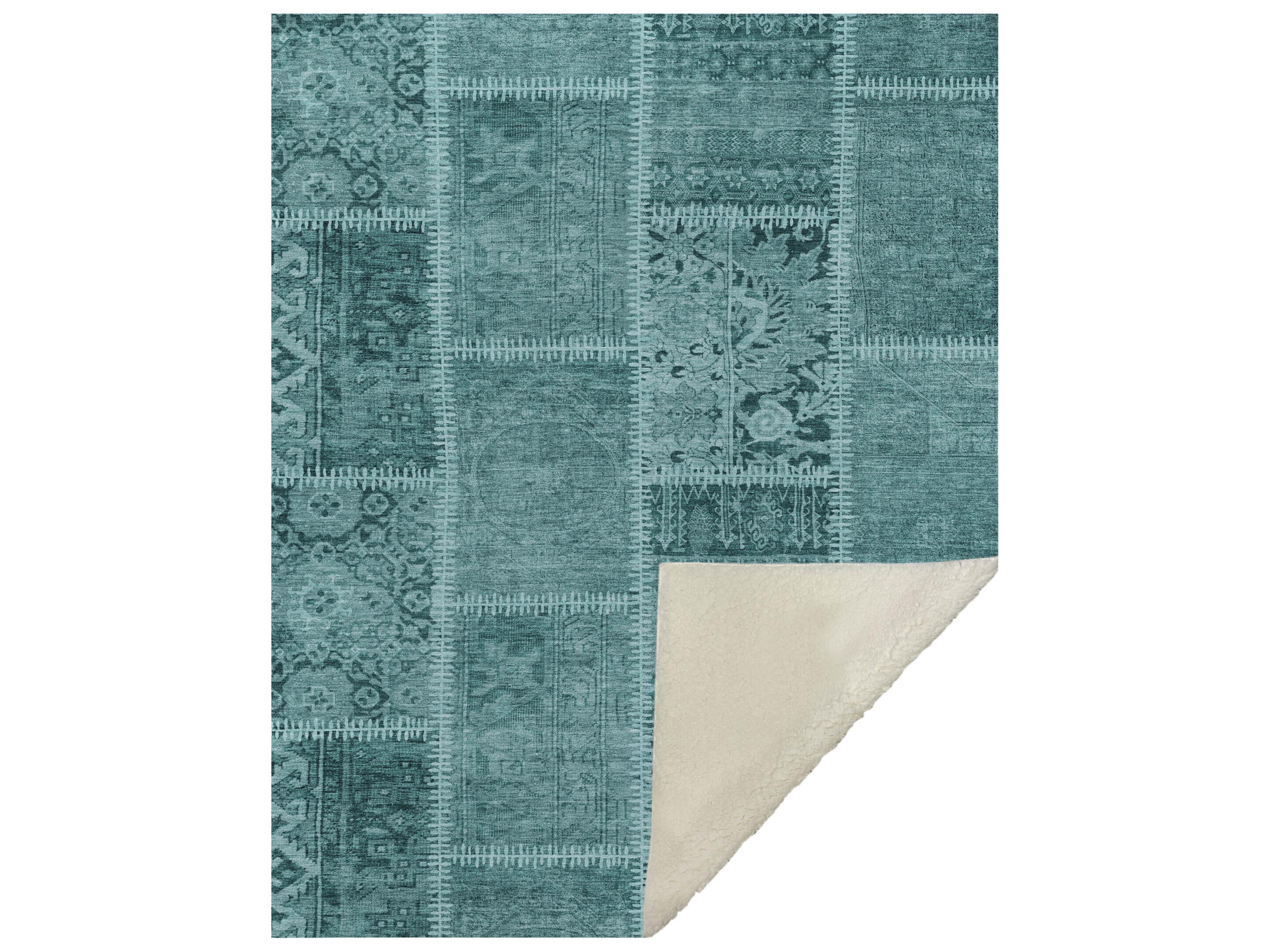 Dalyn Sherpa Teal Polyester Throw