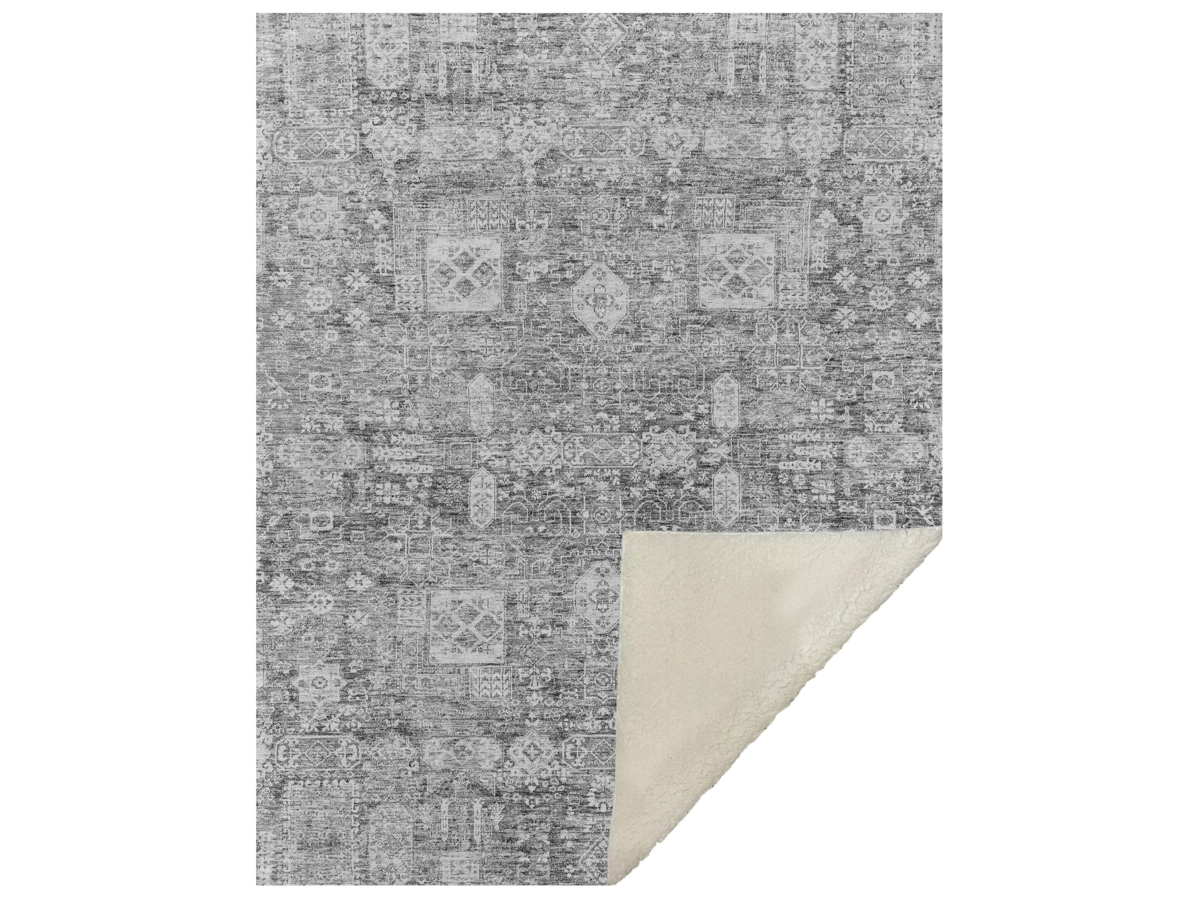 Dalyn Sherpa Gray Polyester Throw