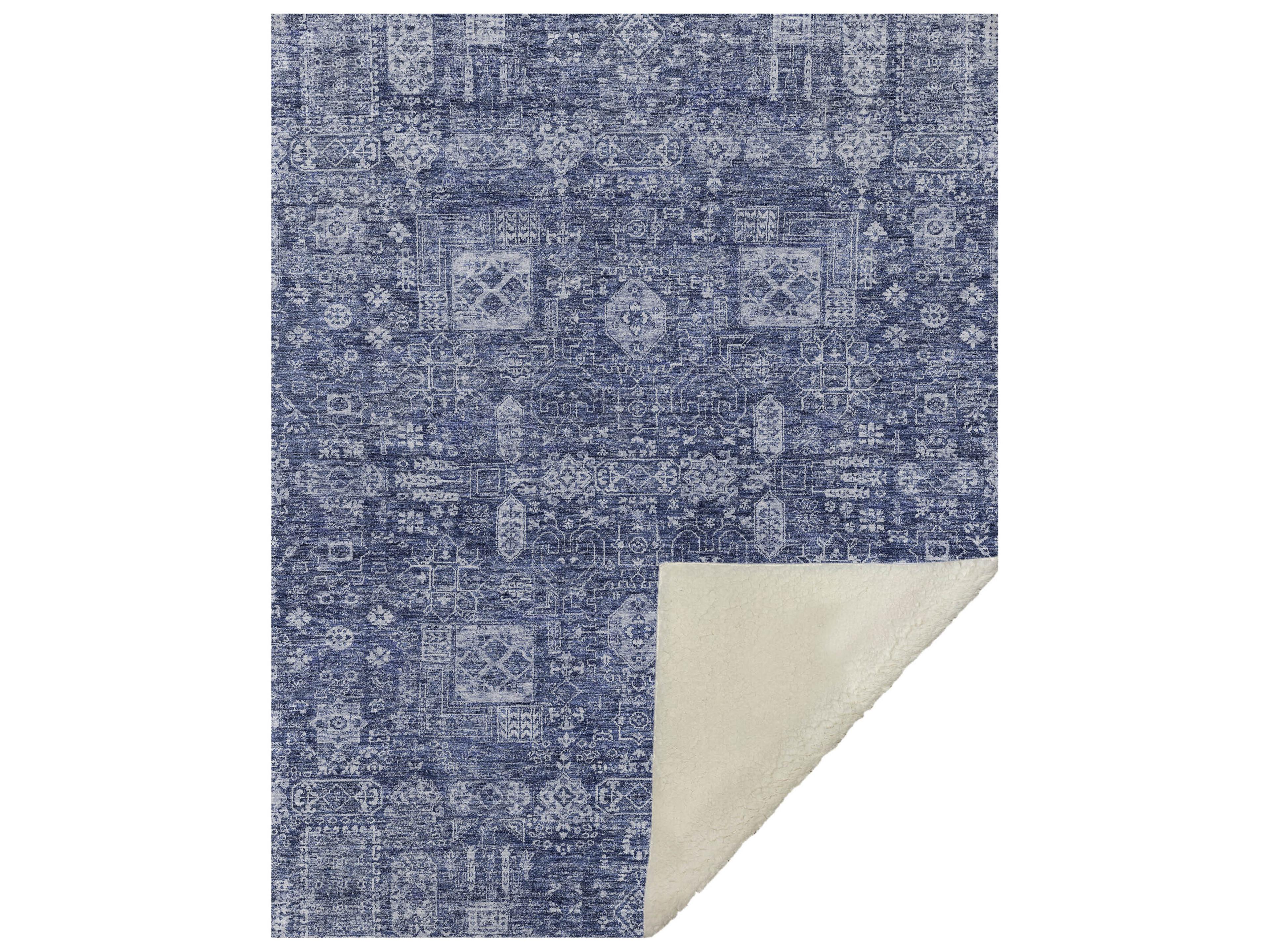 Dalyn Sherpa Blue Polyester Throw