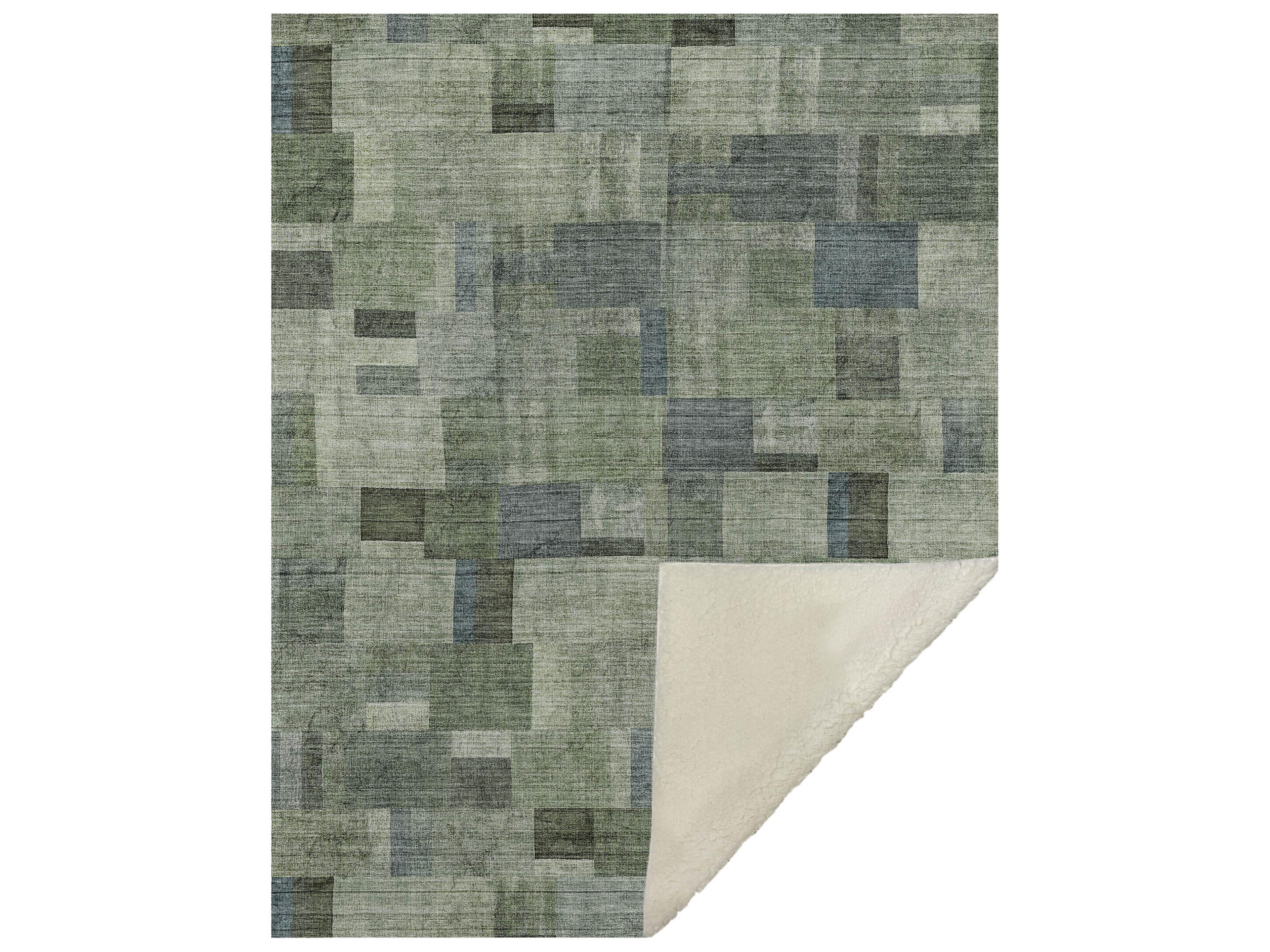 Sherpa Green Polyester Throw