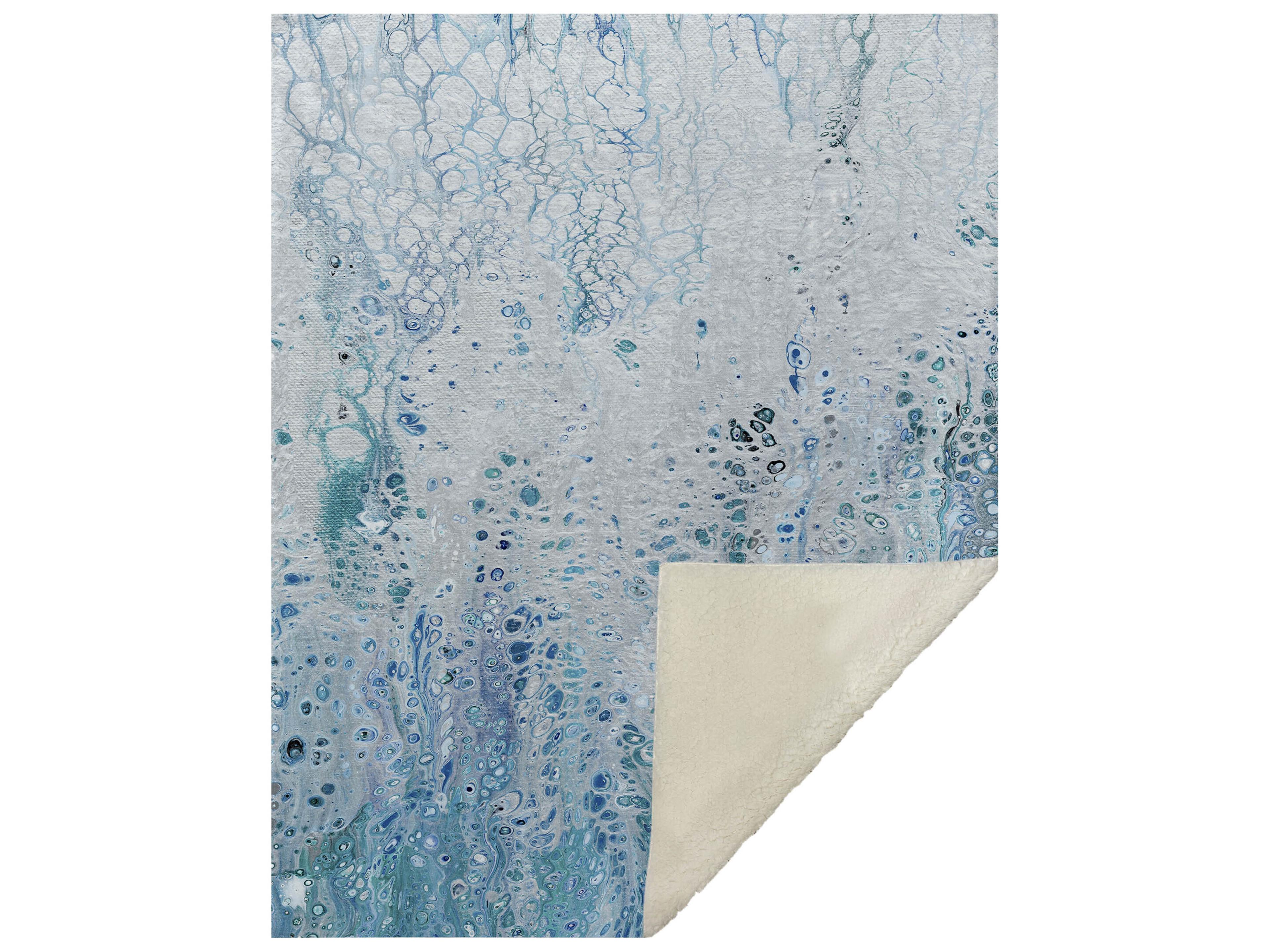 Sherpa Blue Polyester Throw