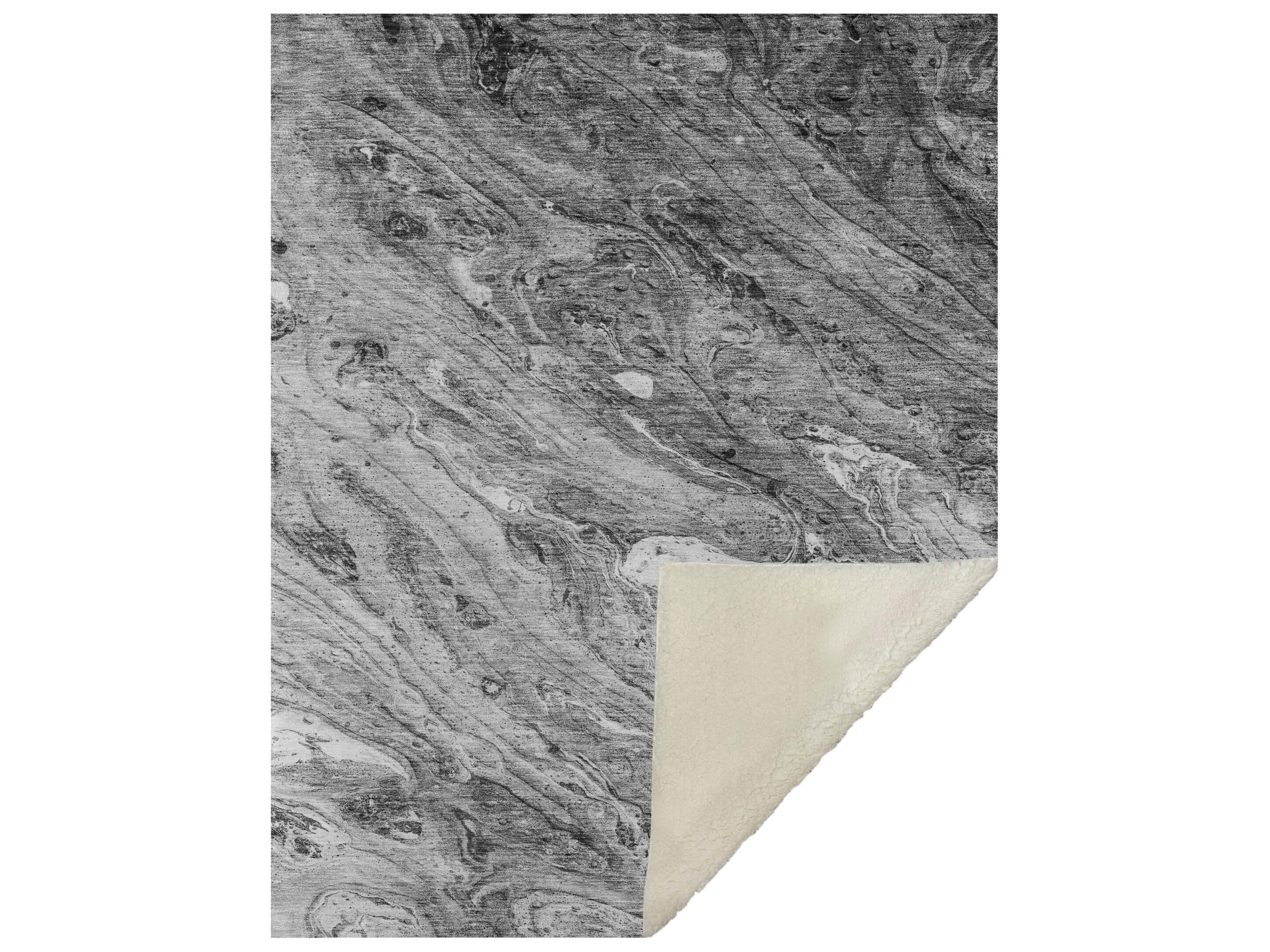 Sherpa Gray Polyester Throw