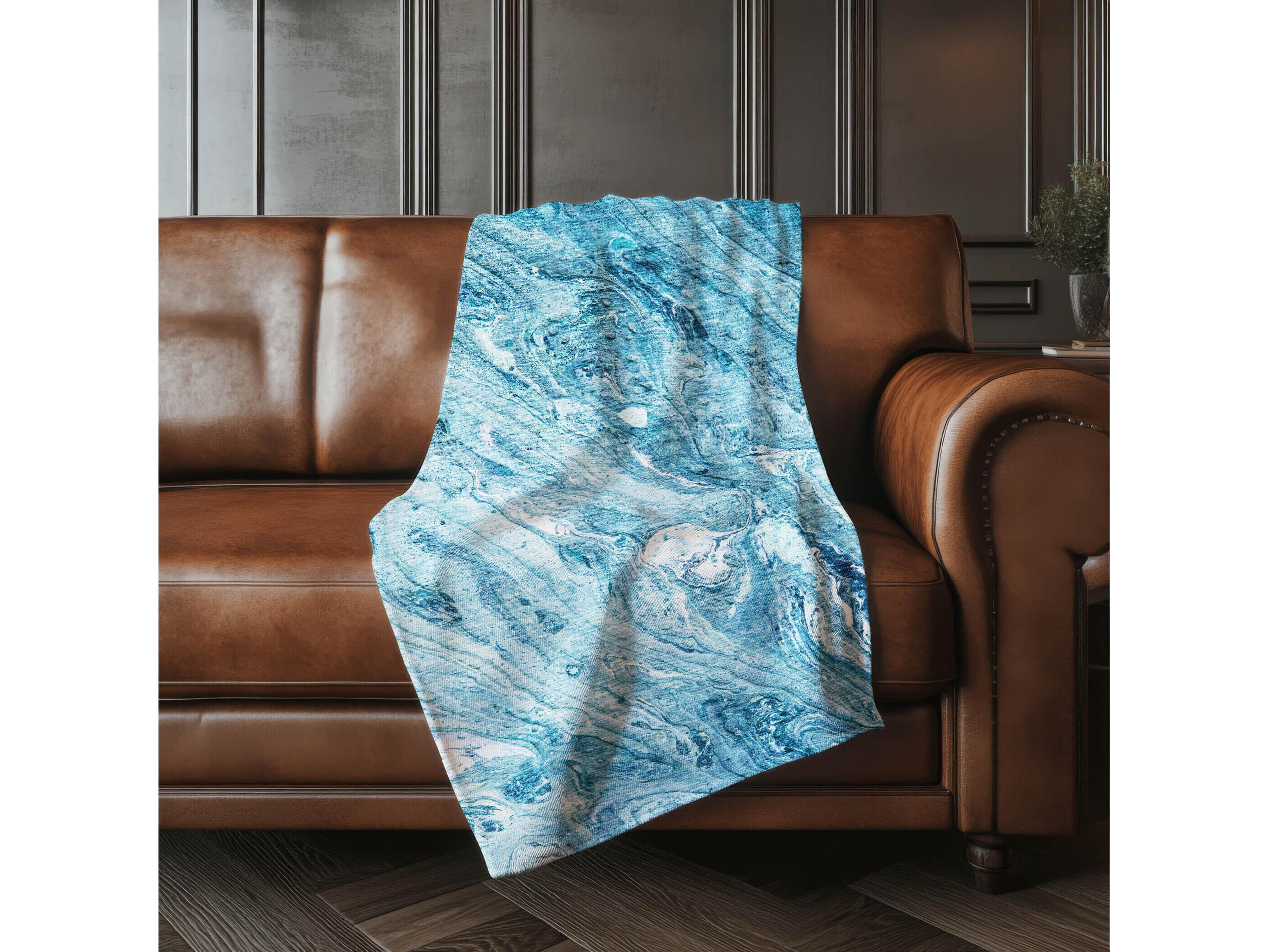 Dalyn Sherpa Blue Polyester Throw