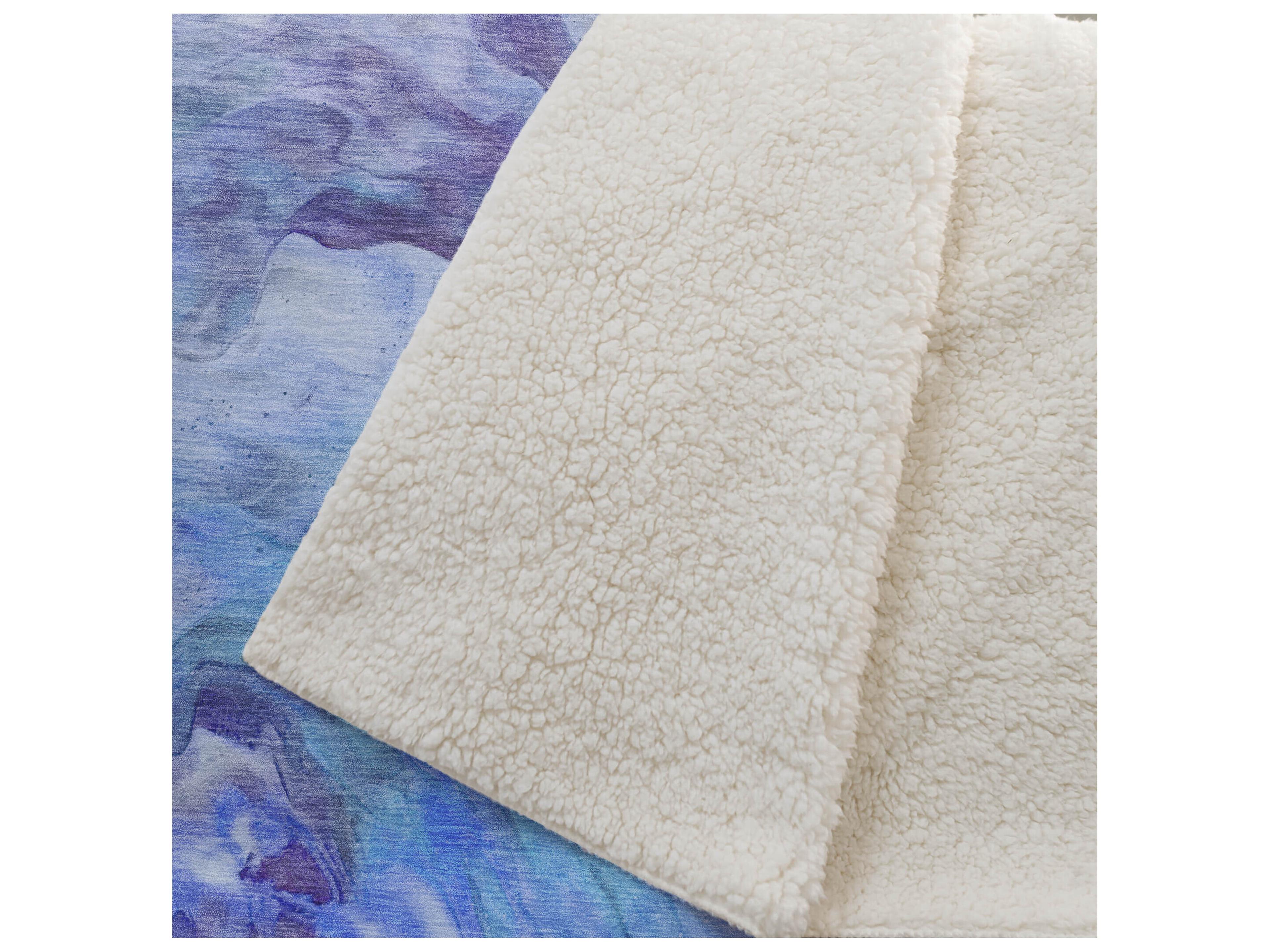 Dalyn Sherpa Blue Polyester Throw