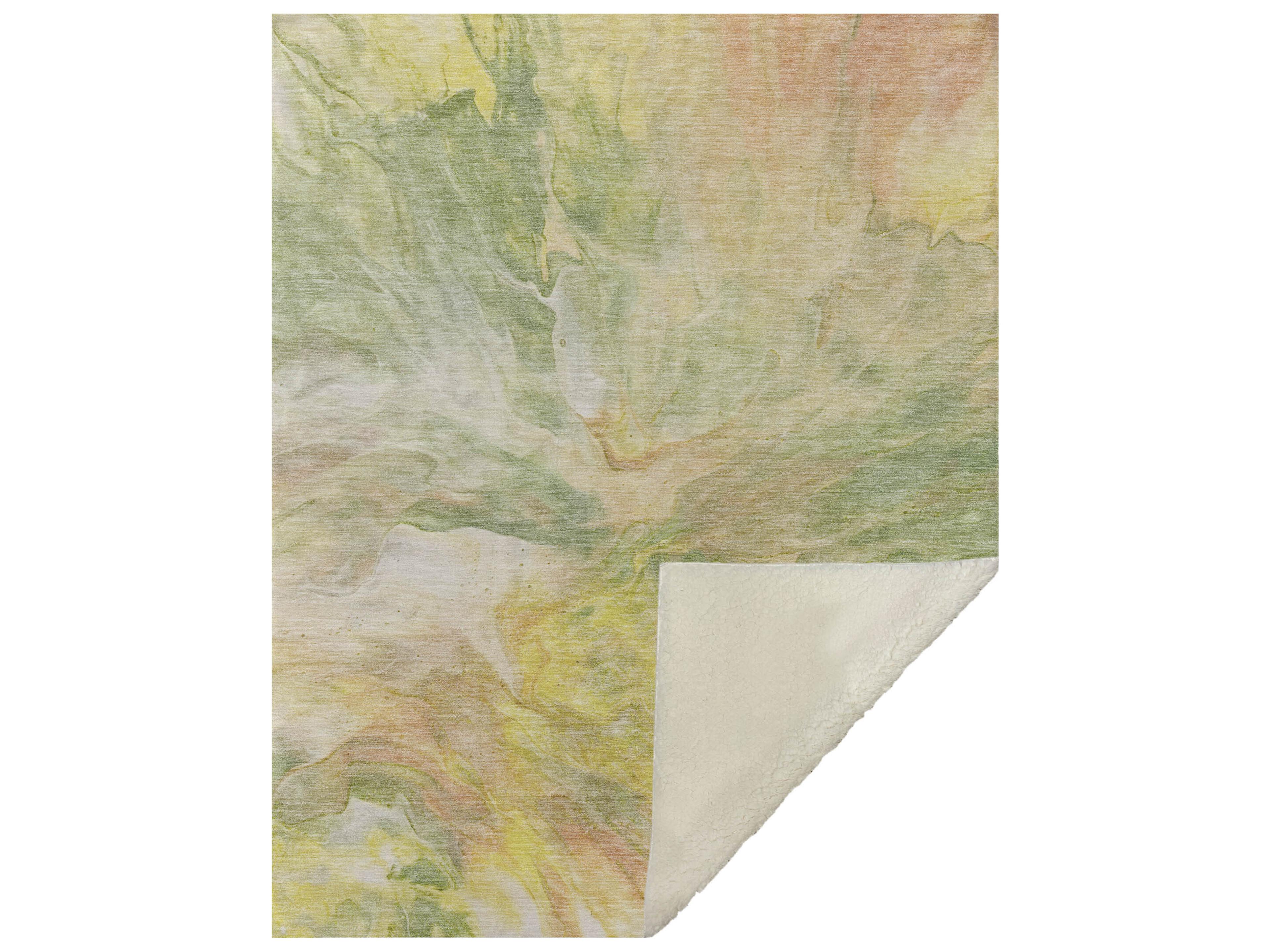 Sherpa Green Polyester Throw