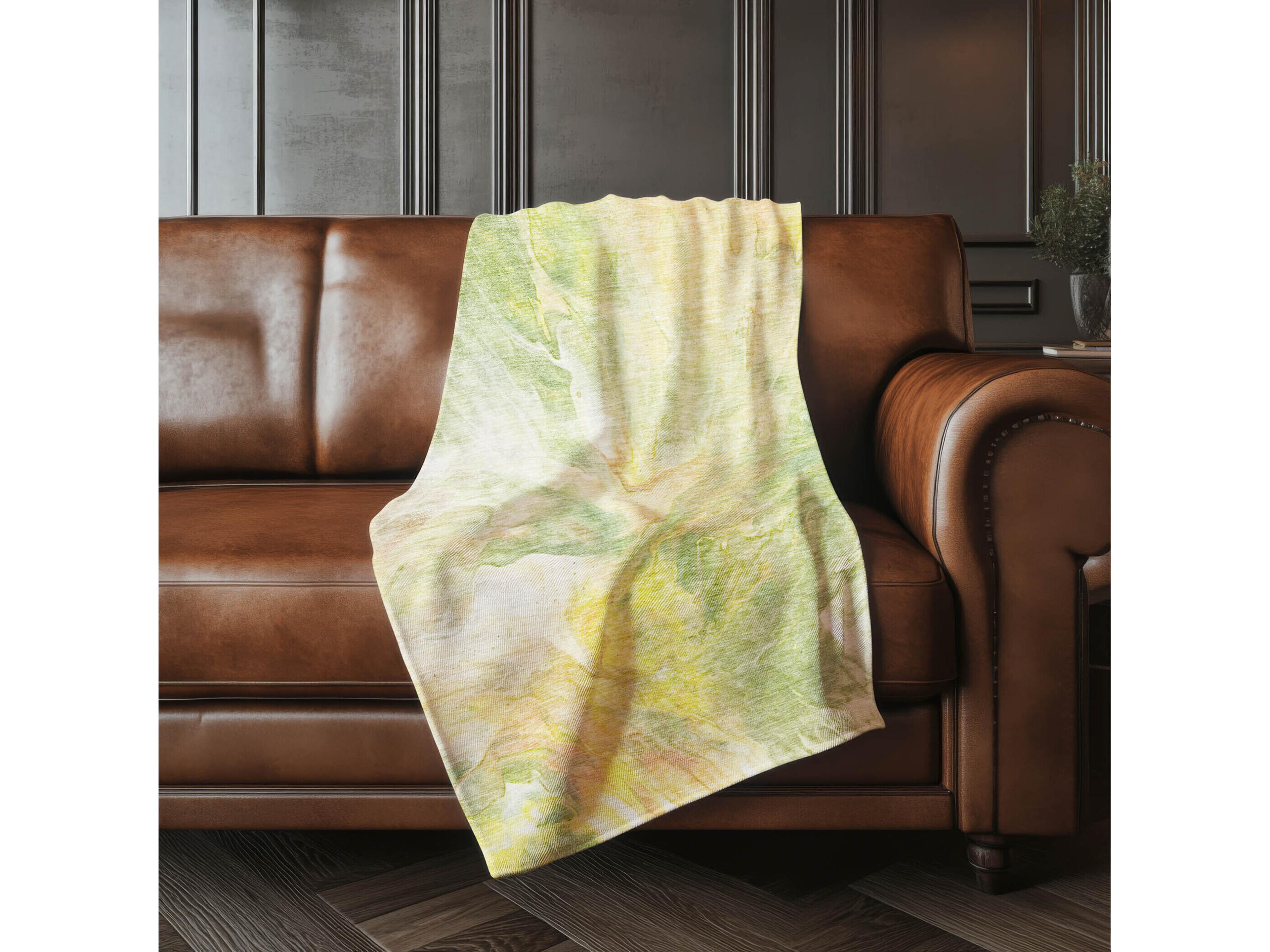 Dalyn Sherpa Green Polyester Throw