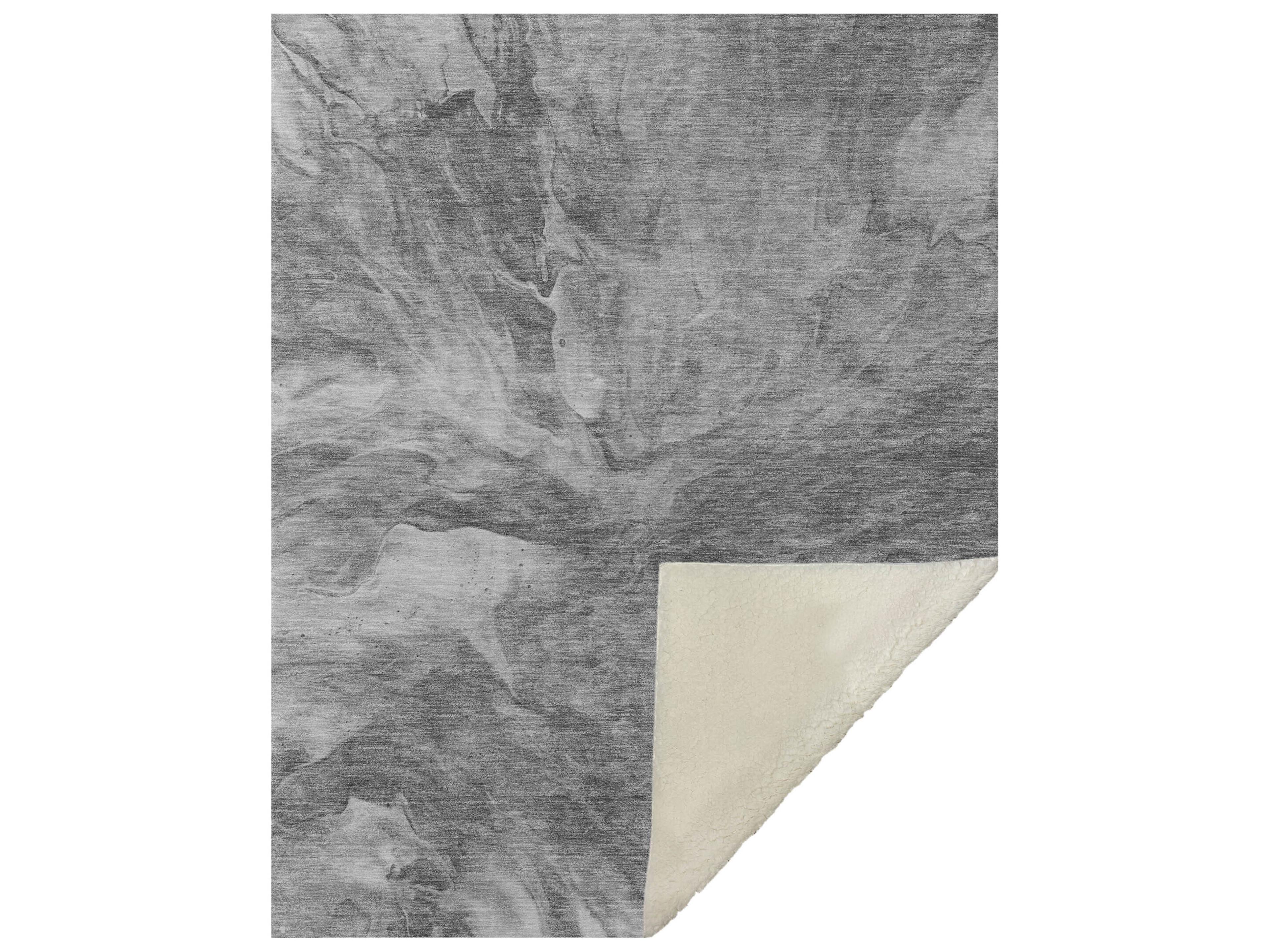 Sherpa Gray Polyester Throw