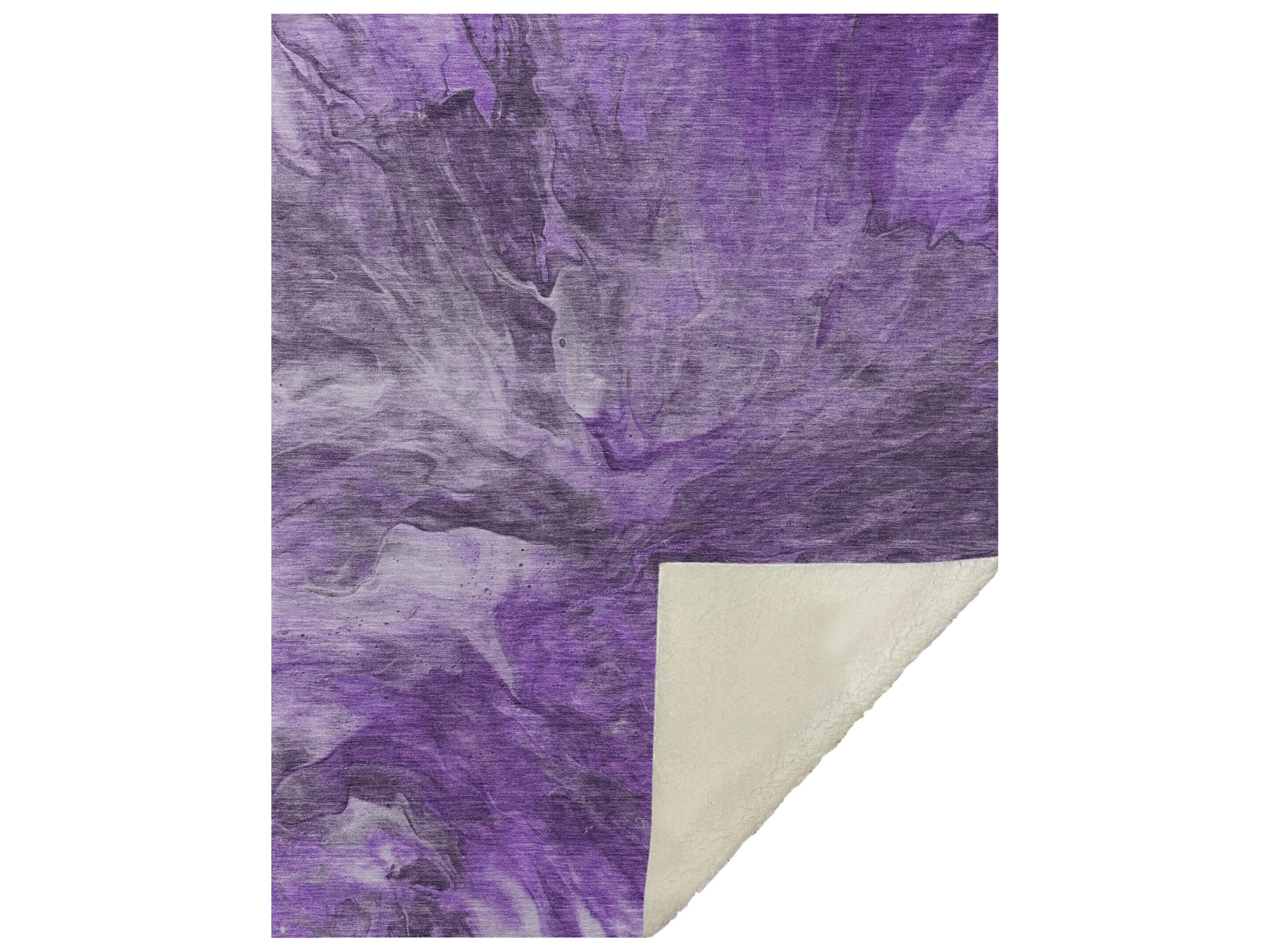 Dalyn Sherpa Purple Polyester Throw