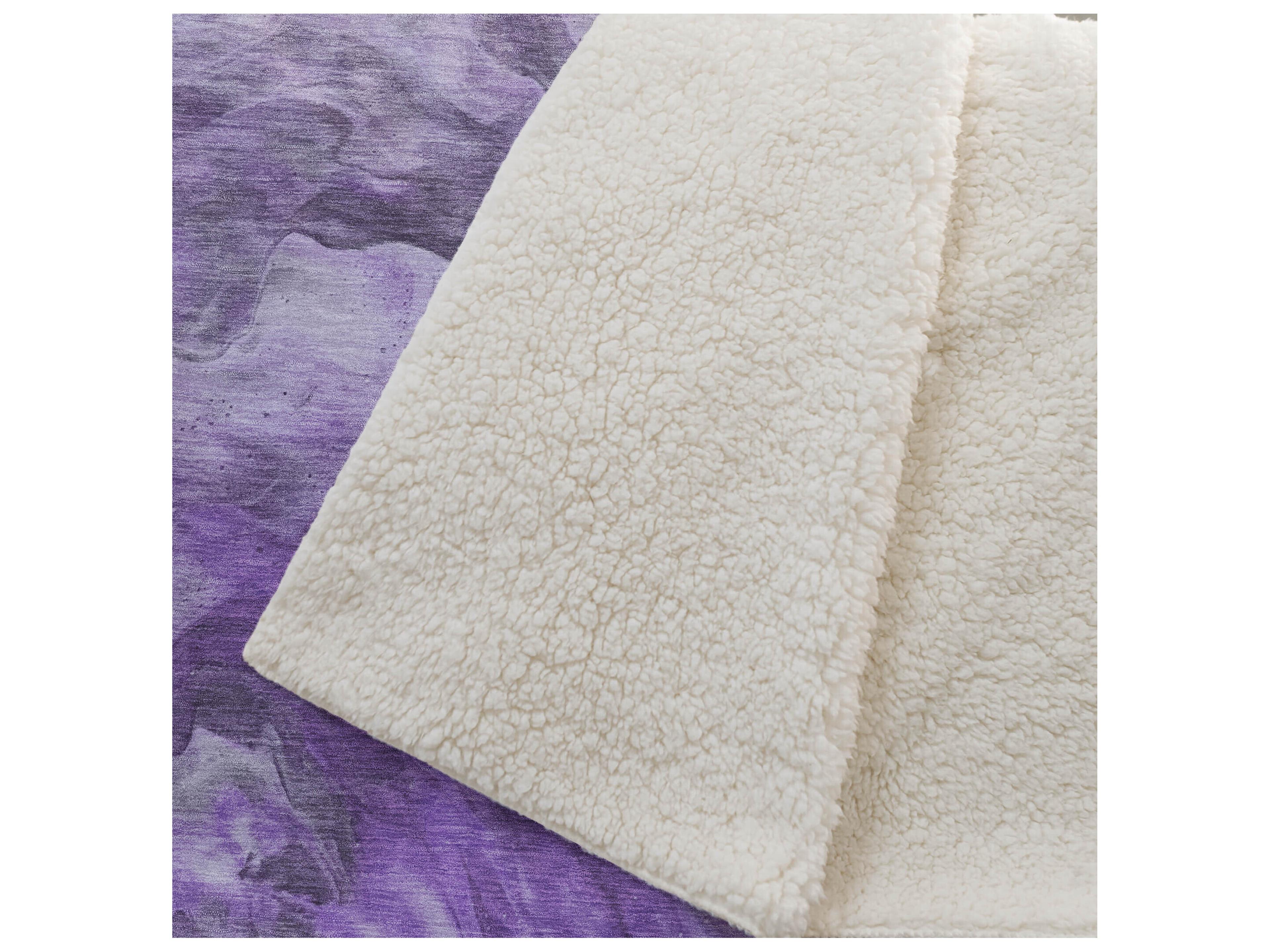 Dalyn Sherpa Purple Polyester Throw