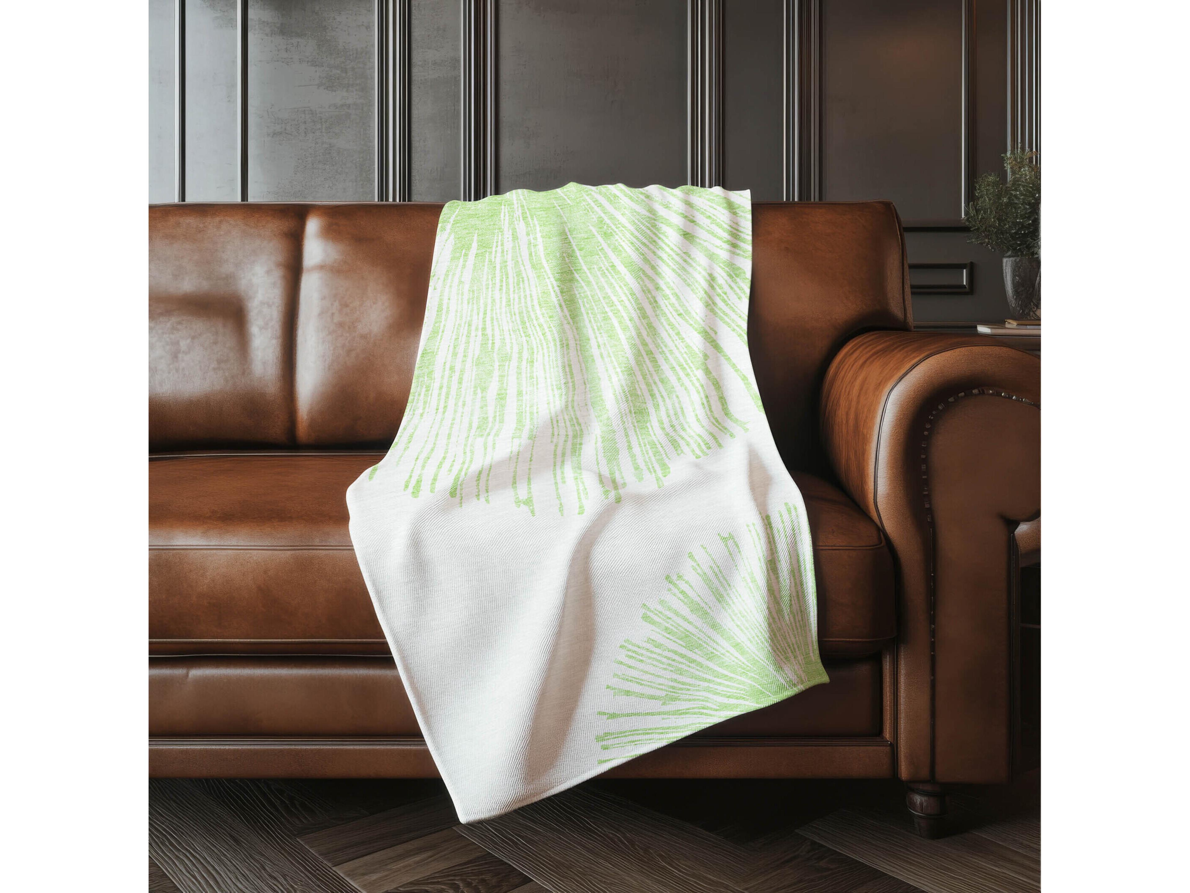 Dalyn Sherpa Green Polyester Throw