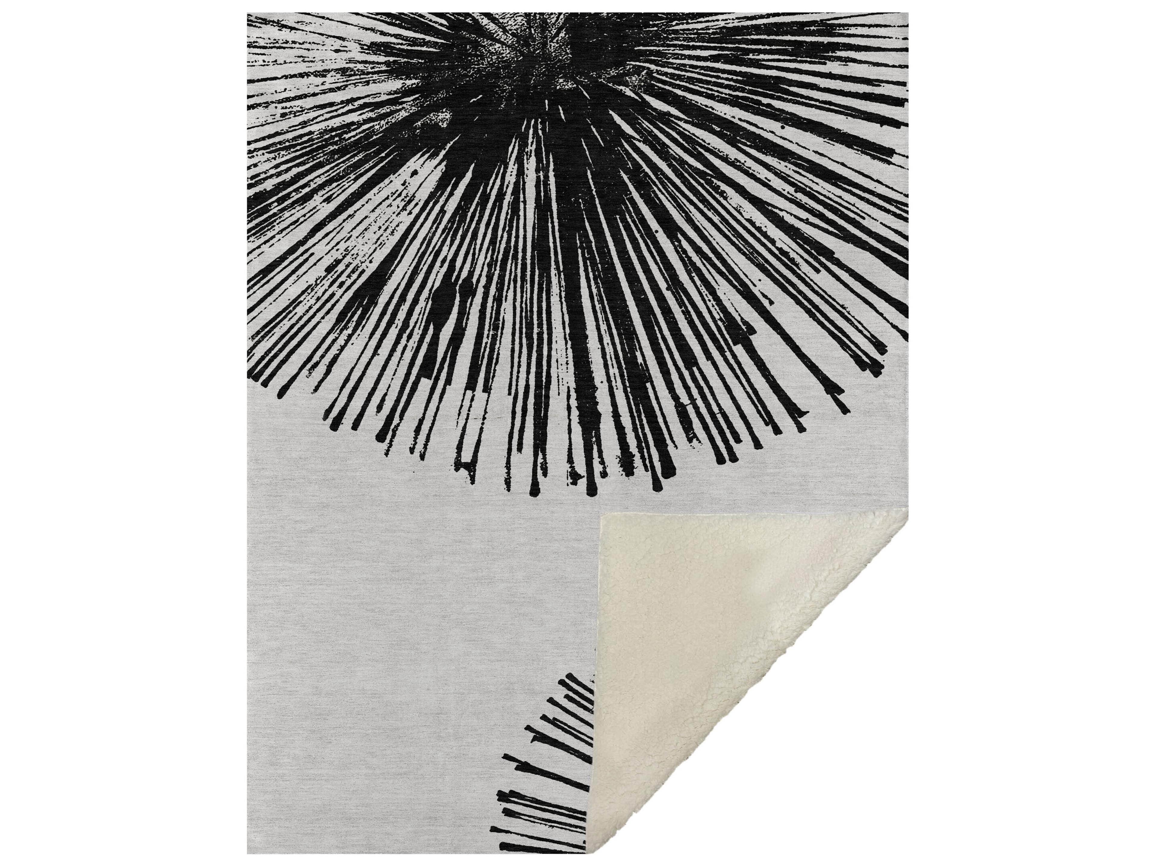 Sherpa Black Polyester Throw