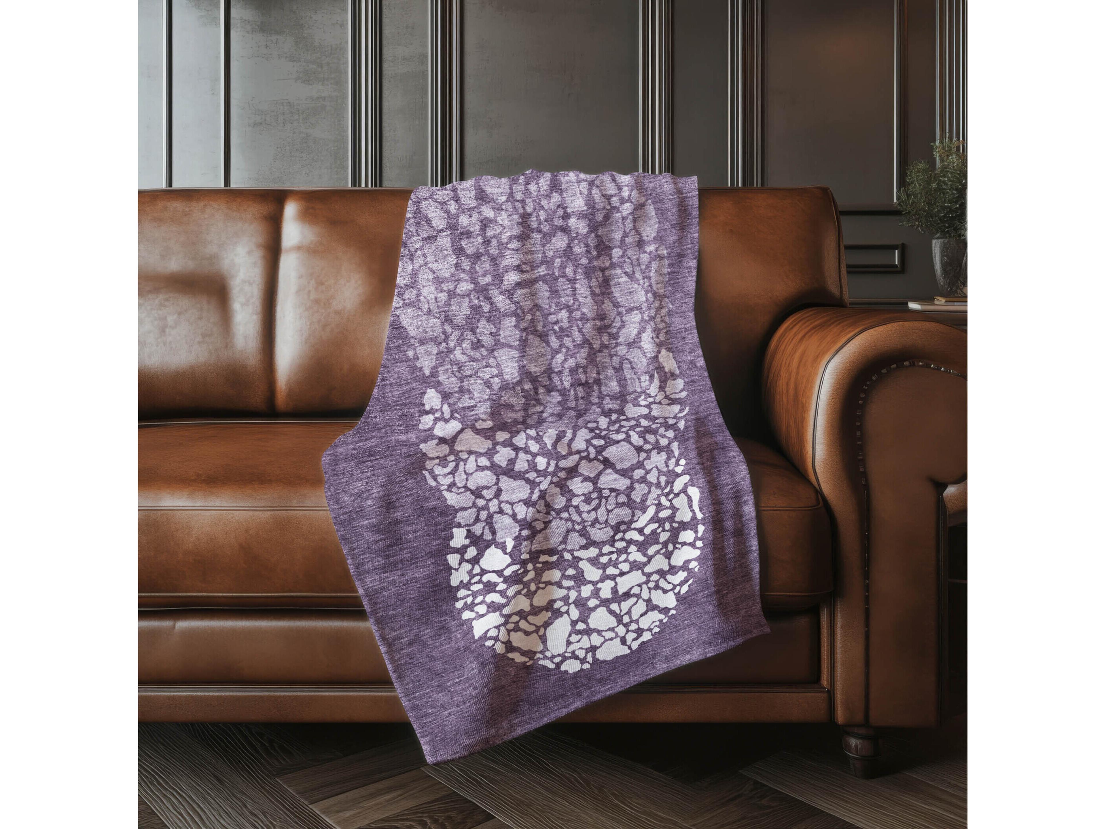Dalyn Sherpa Purple Polyester Throw