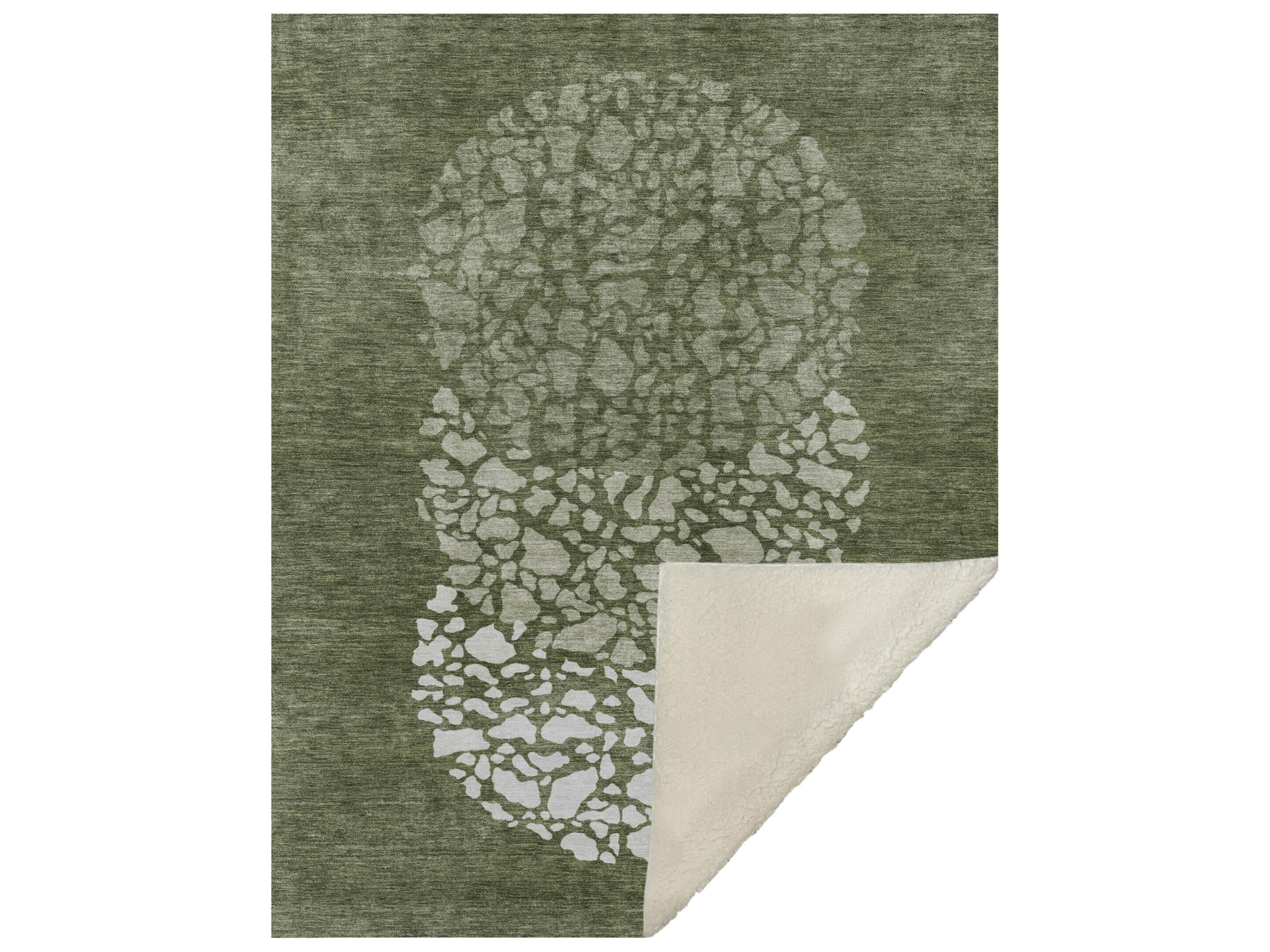 Dalyn Sherpa Green Polyester Throw