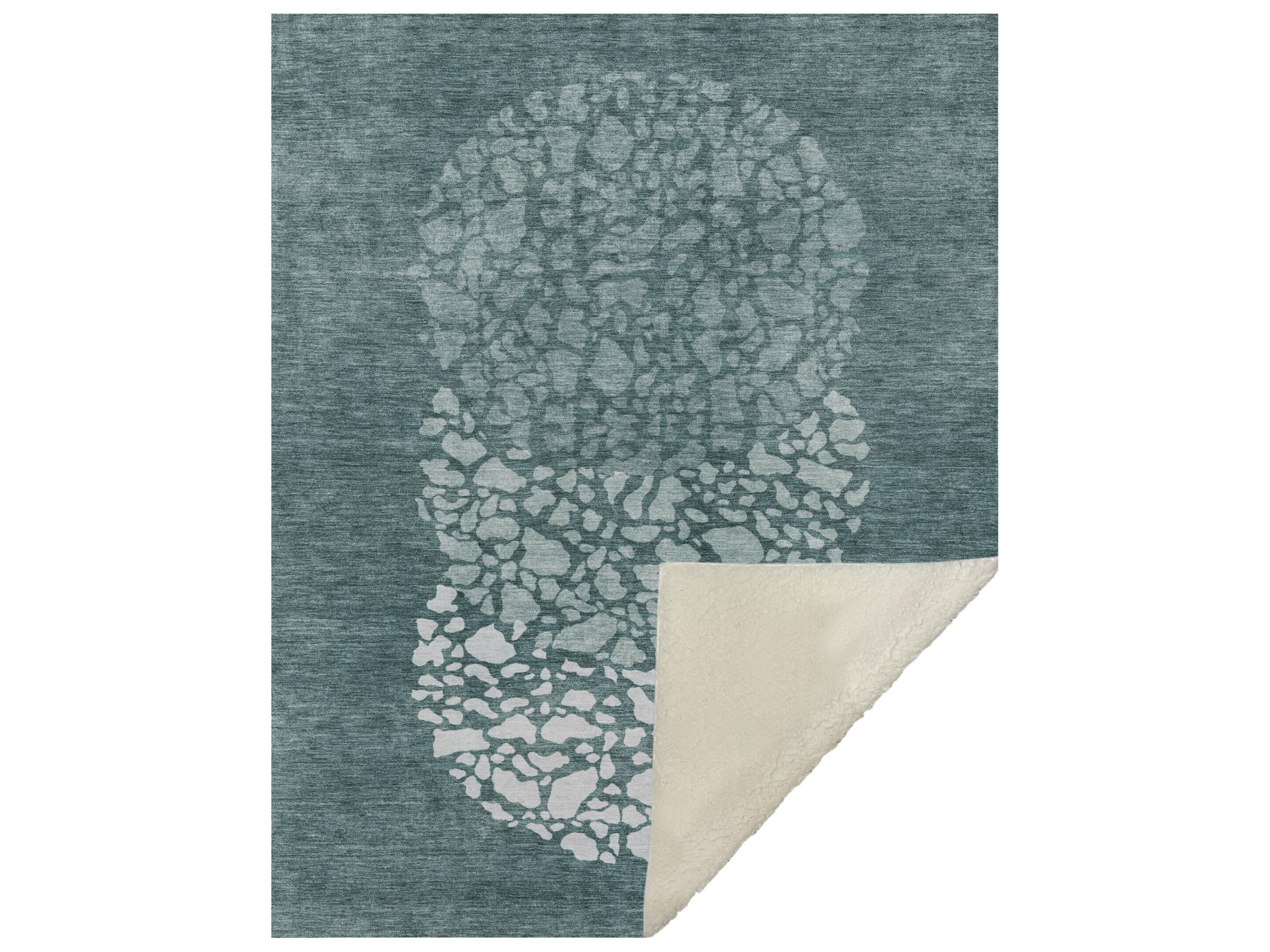 Dalyn Sherpa Teal Polyester Throw