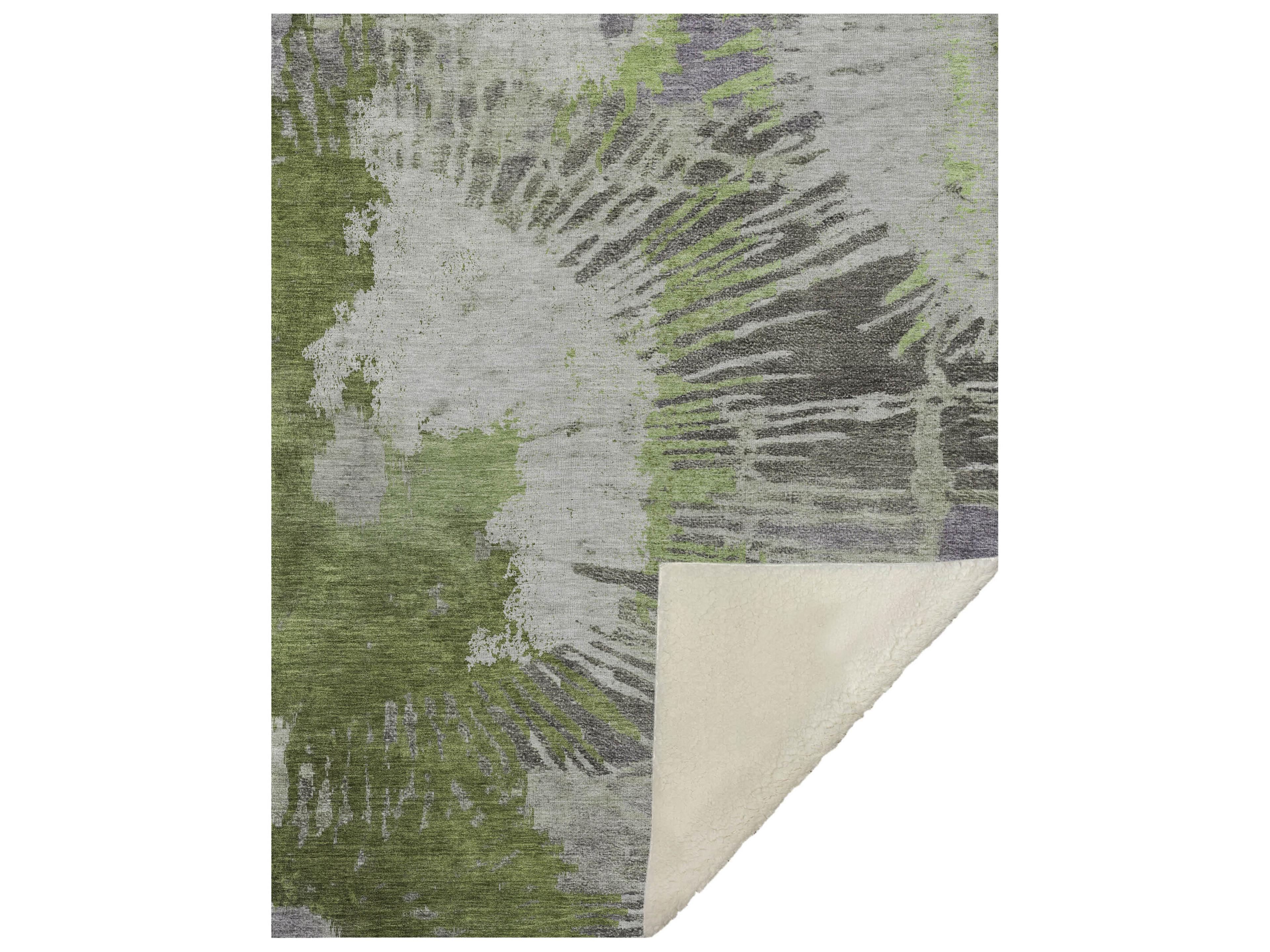 Sherpa Green Polyester Throw