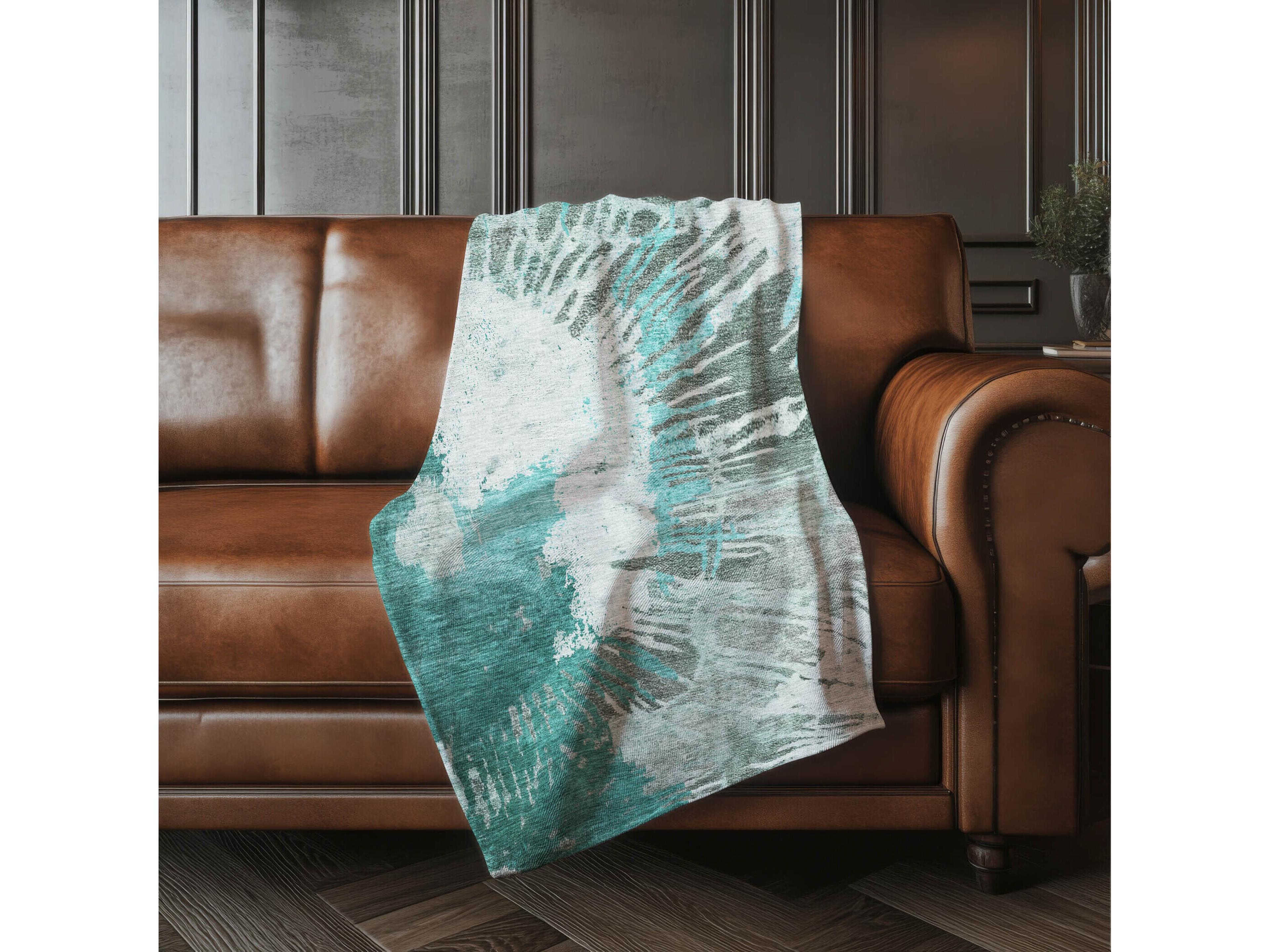 Dalyn Sherpa Teal Polyester Throw